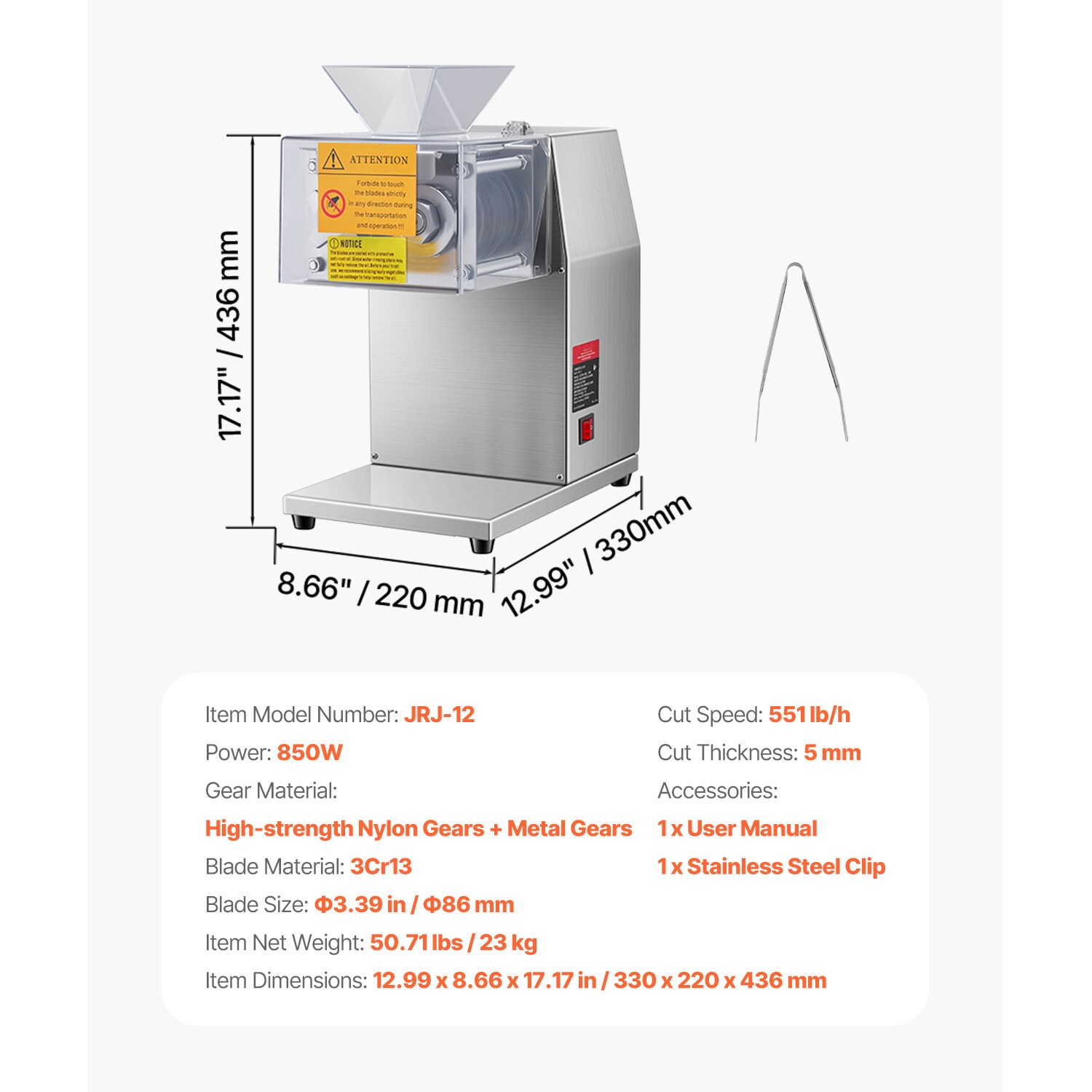 VEVOR TJBYXKHSP8001E2MZV1 Food-Slicers - View #8