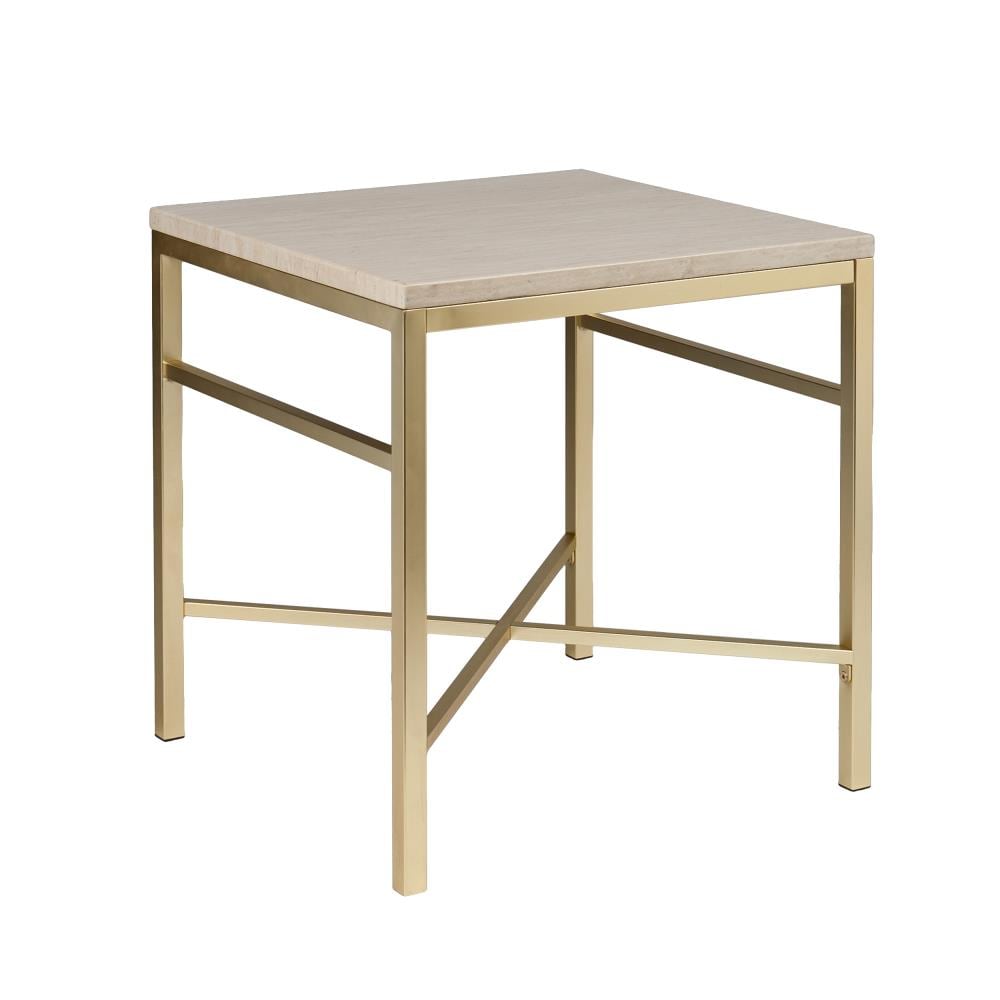 cream colored coffee and end tables