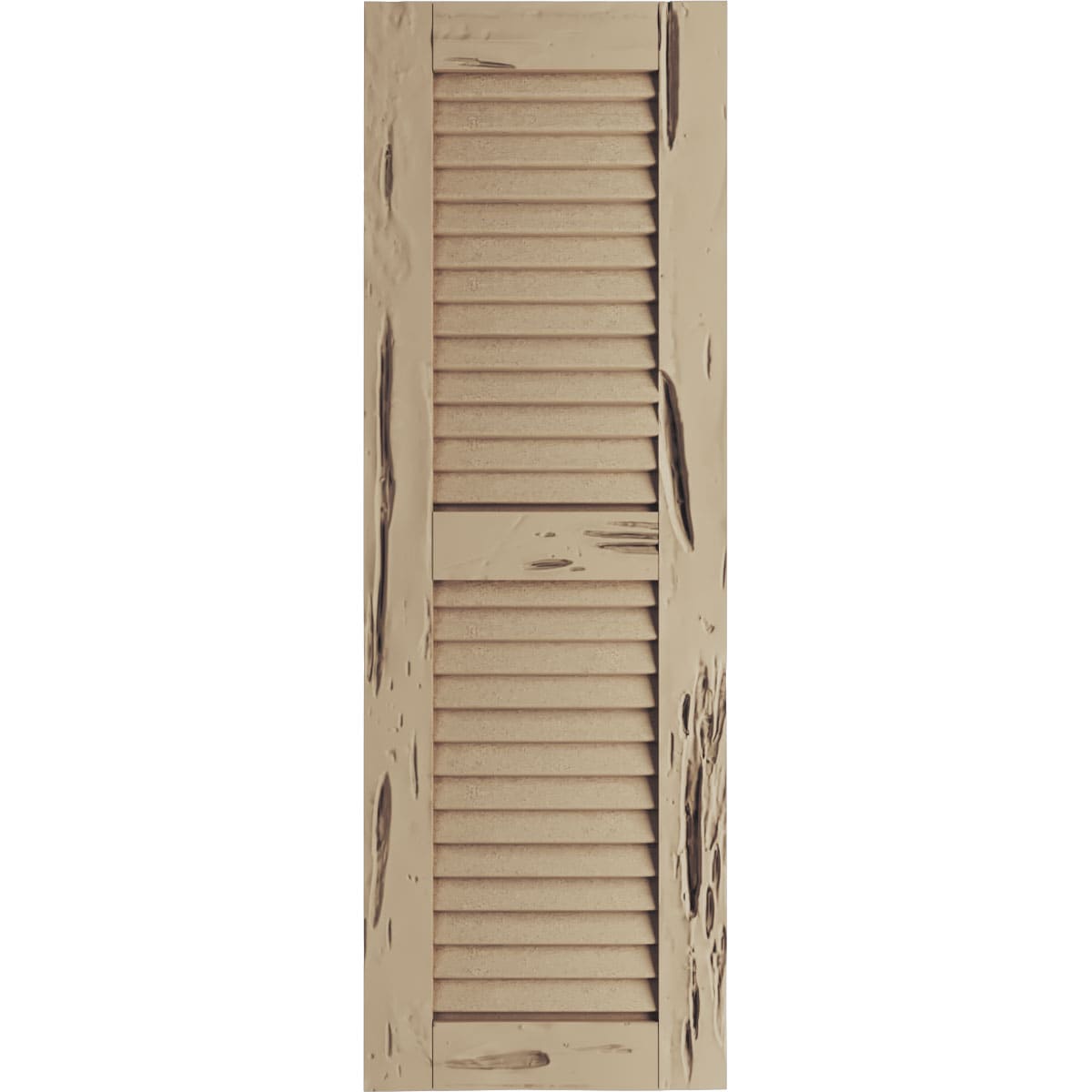 Ekena Millwork SHULV12X86PCPR 12-in W x 86-in H Pecky Cypress Paintable/Stainable Louvered Exterior Shutters ( 2 -Pack )