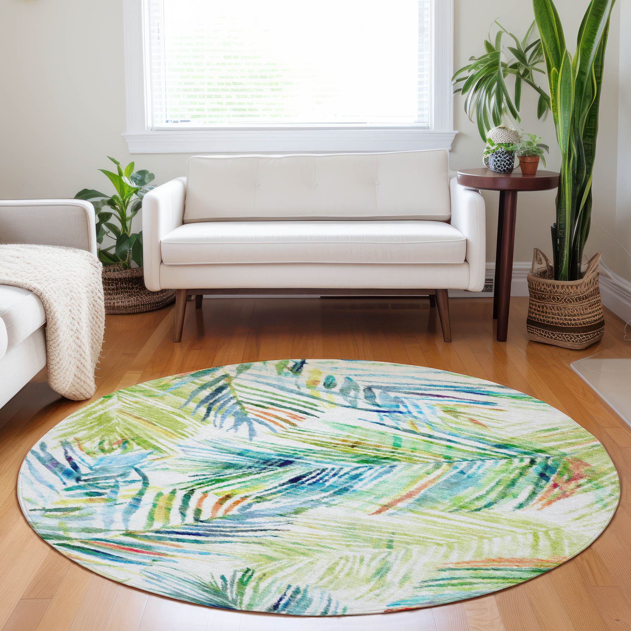 Addison Rugs AMF199MU8RO Mayfield AMF199MU 8 x 8 (ft) Loomed Polyester Multi Round Indoor Geometric Machine washable Area rug