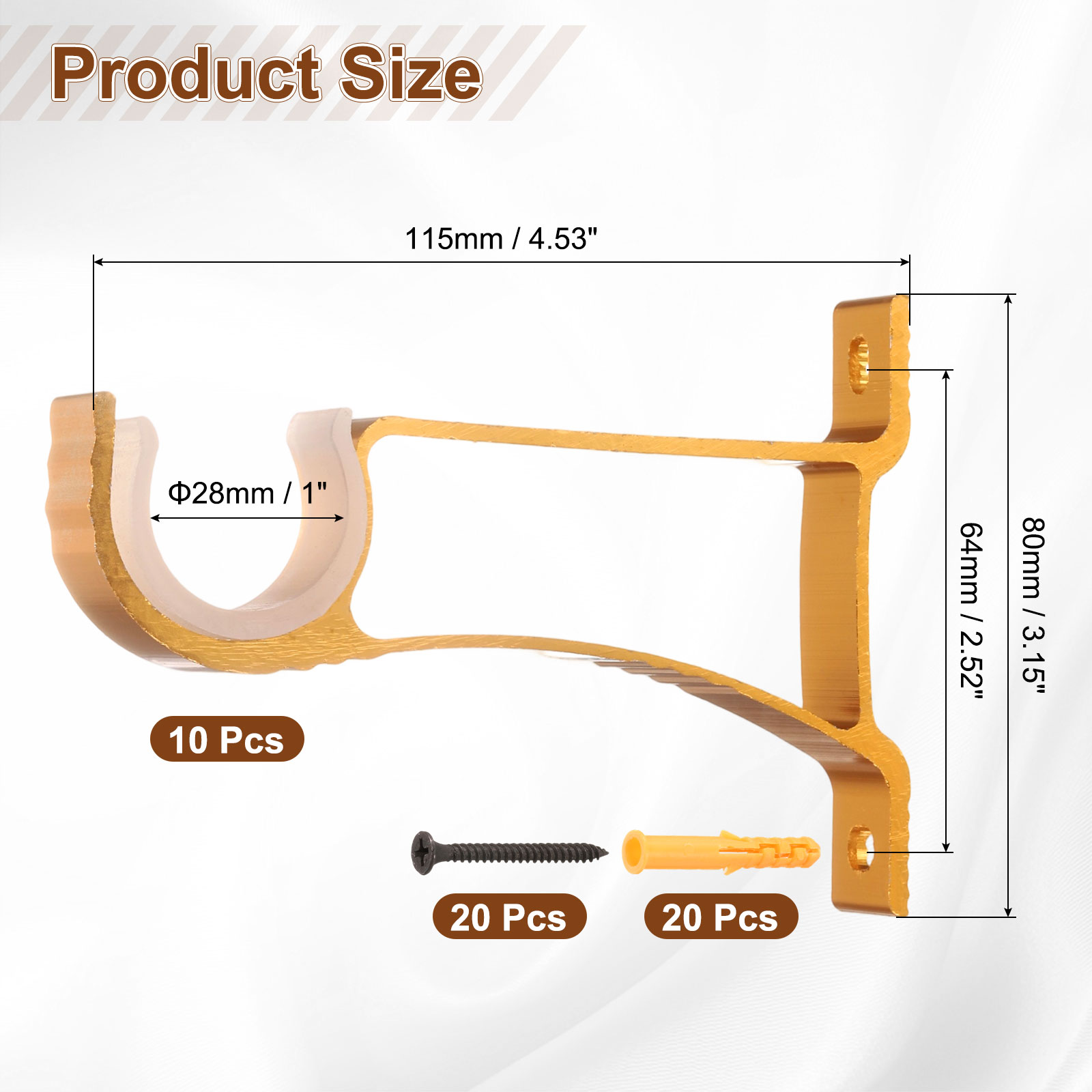 Unique Bargains S25093002UX0426 Curtain-Brackets - View #2