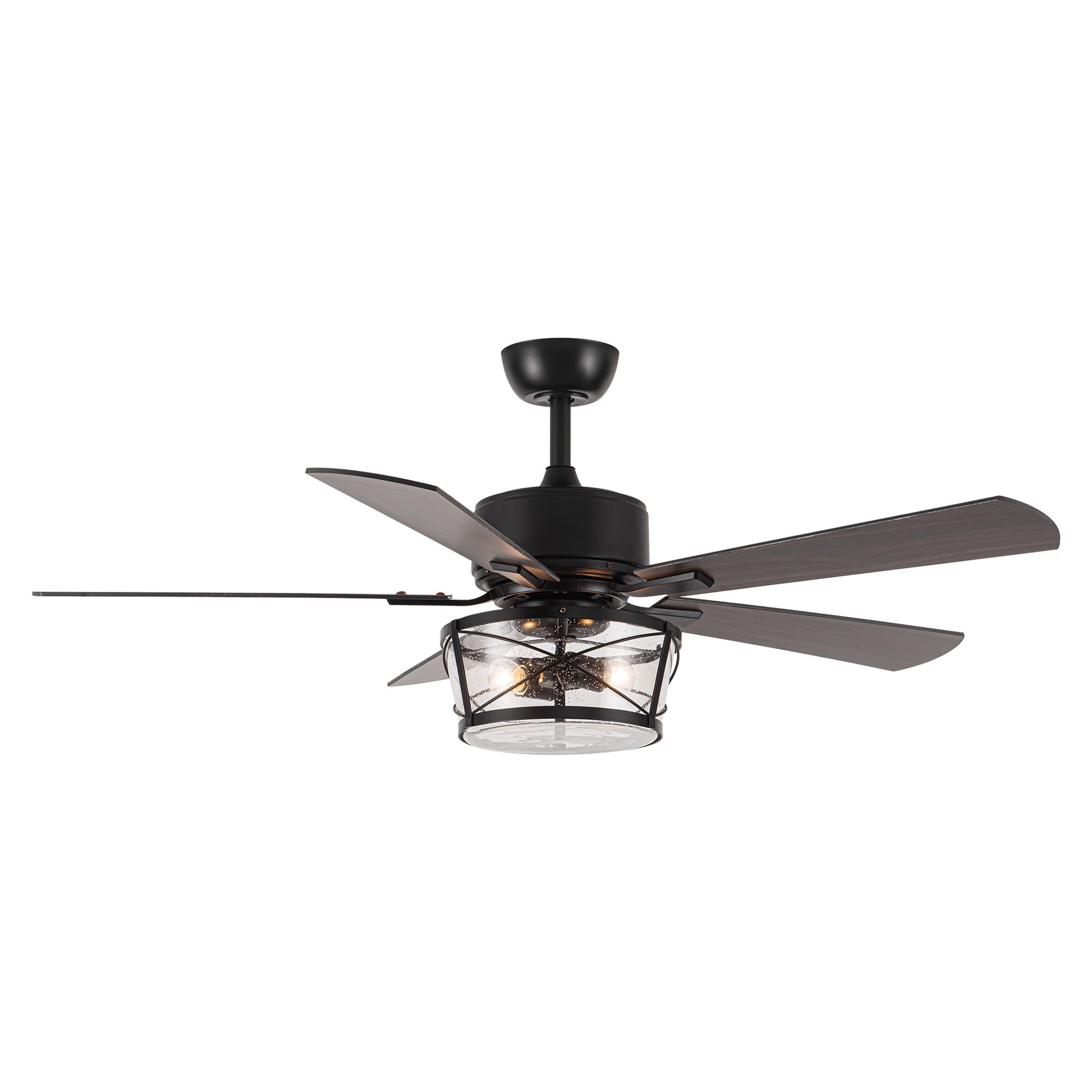 Parrot Uncle F6332110V 52-in Matte Black Indoor Ceiling Fan and Remote (5-Blade)