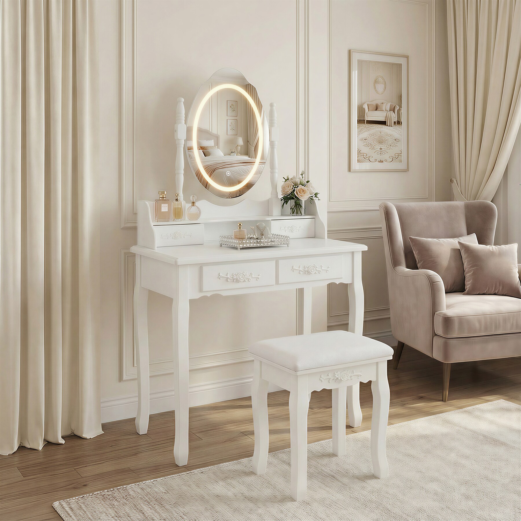 SINOFURN SYA840012WT Bedroom-Vanities - View #2
