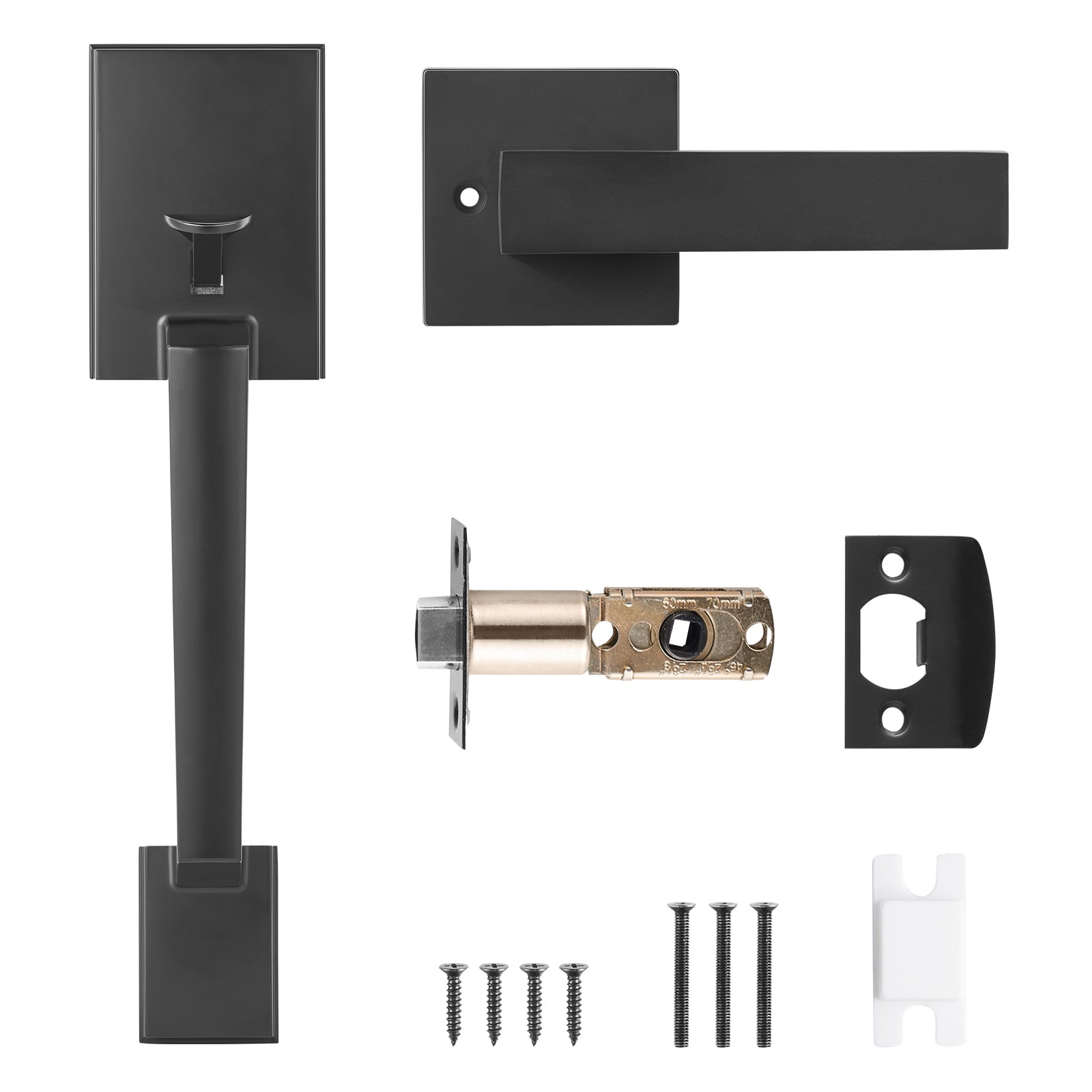 VEVOR GGSBYGHBDSFXNLLSKV0 Zinc Alloy Entry Door Handle Satin Nickel Black Interior/Exterior Hall/Closet Privacy Door Handle