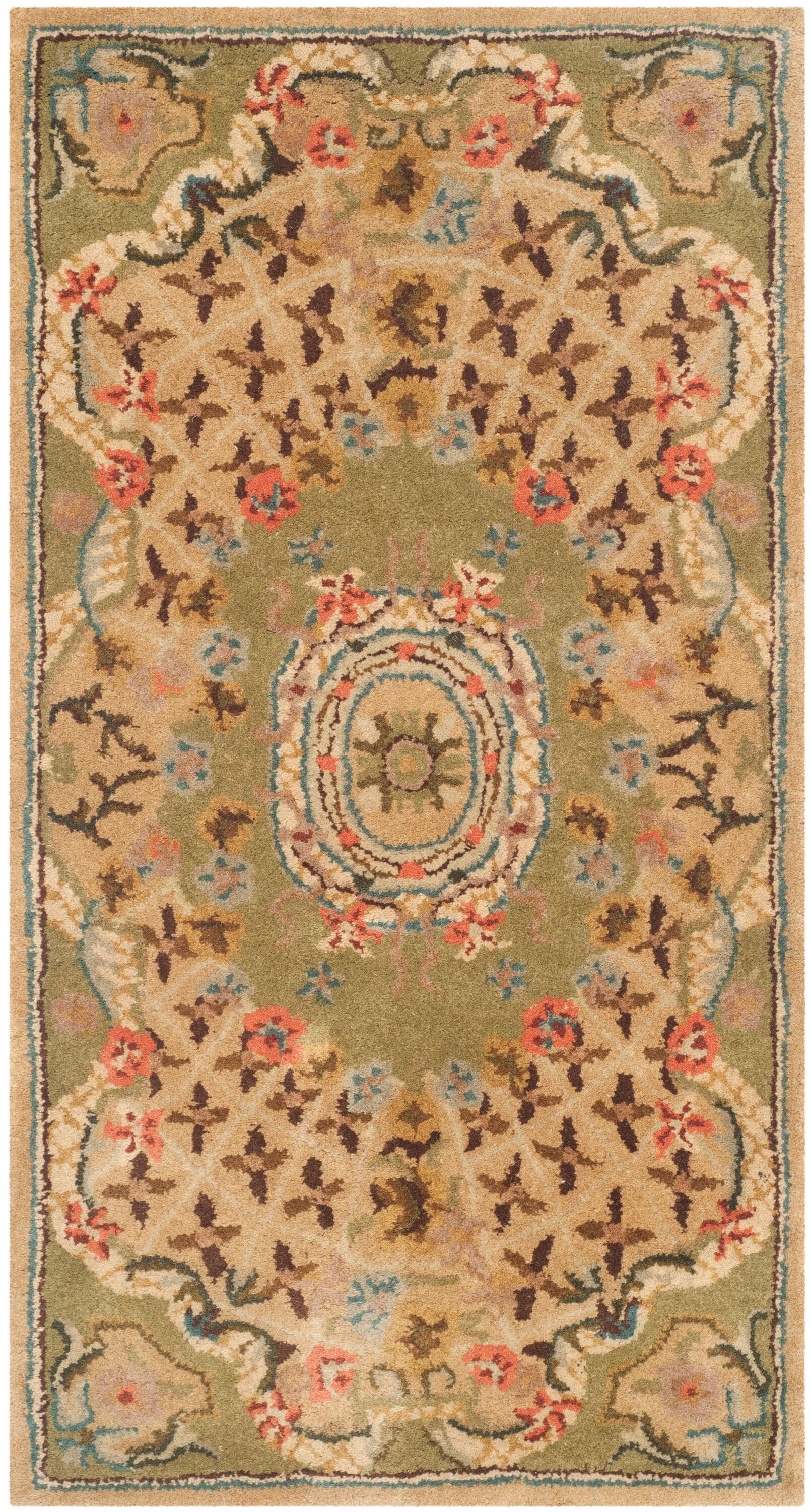 Classic Tufted Rug 304D Toupe/L.Grn 2 x 3 Rectangular Area rug