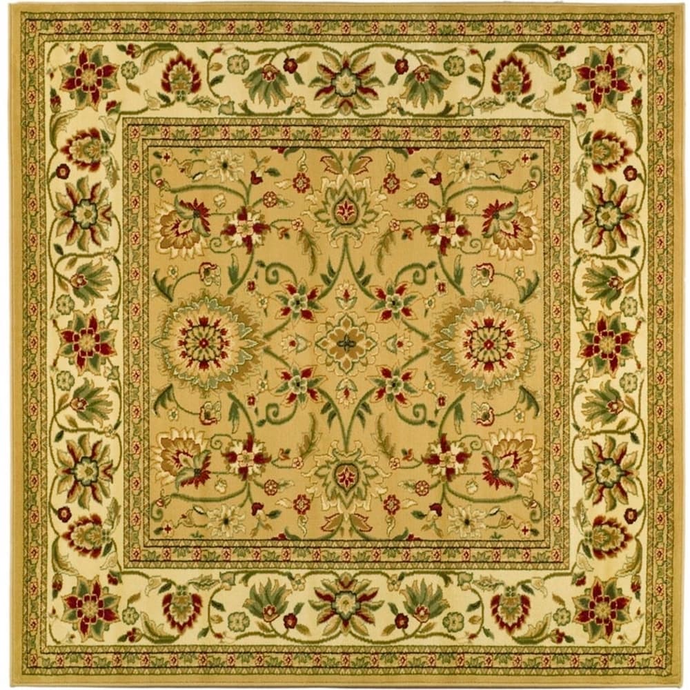 Safavieh LNH212D-8SQ Lyndhurst Sarouk 8 x 8 (ft) Loomed Polypropylene Beige/Ivory Square Indoor Floral/Botanical Oriental Area rug