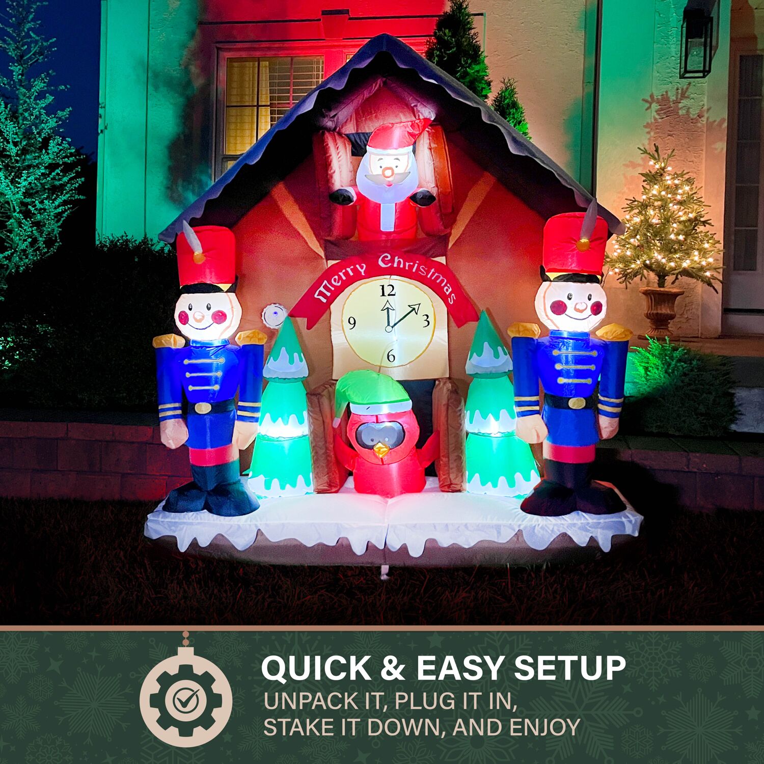 Fraser Hill Farm FHFSNTACCLK061-L Christmas-Inflatables - View #3