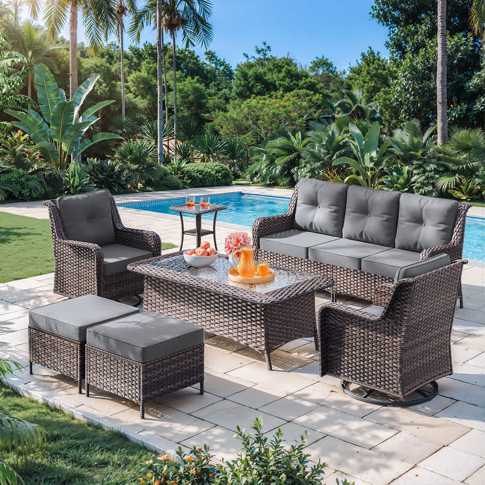 Haxvin HX-THICKRA-GY Patio-Conversation-Sets - View #2