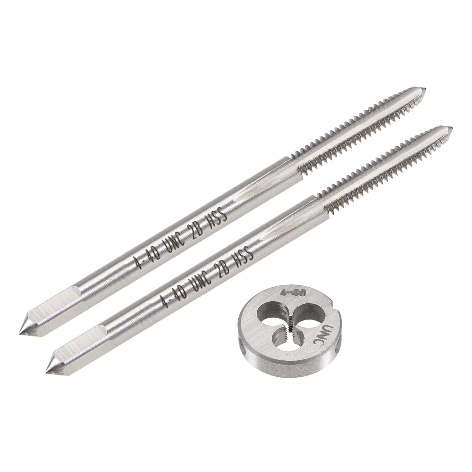 Unique Bargains 3pcs Tap and Die Set 4-40 UNC Thread Tap and Round Die Tapping Threading Tool Tap and Die Kit for Nut Screw Bolt Thread Repair #S25072801UX2315