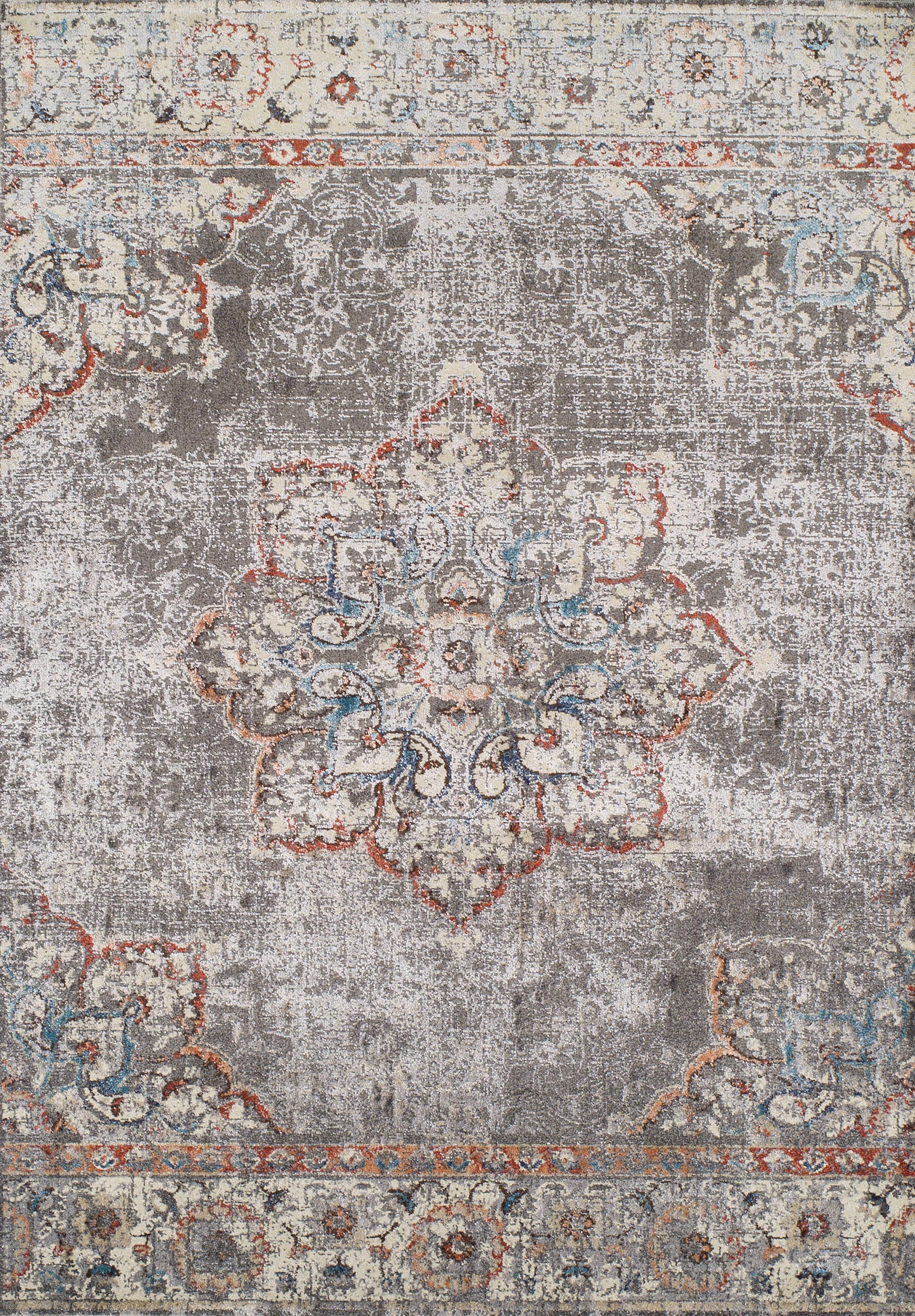 Addison Rugs ASH34GR8X11 Sheffield 8 x 11 (ft) Polypropylene Grey Rectangular Indoor Medallion French Country Area rug