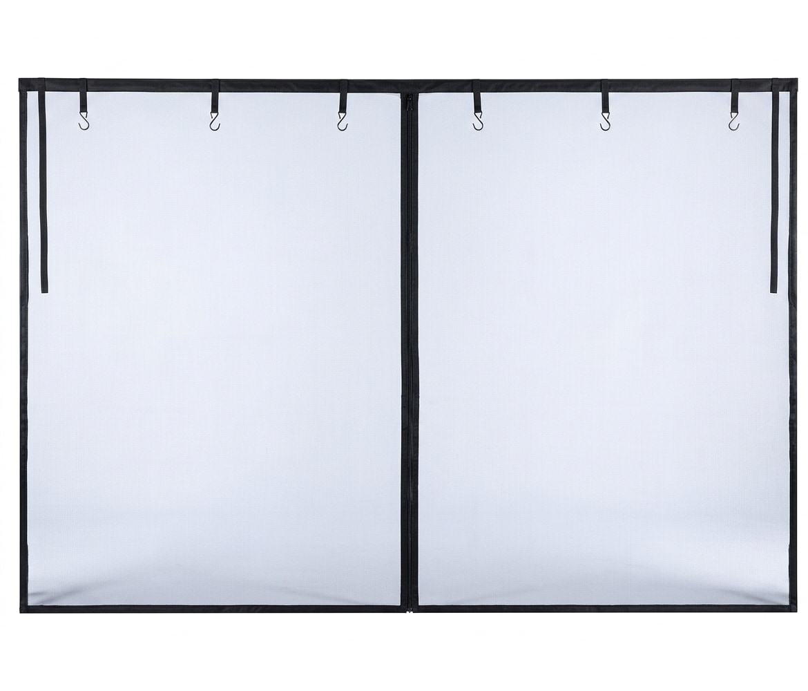 Aoibox  15 x 7 ft Double Garage Door Screen with Magnetic Closure and Weighted Bottom Fiberglass Mesh