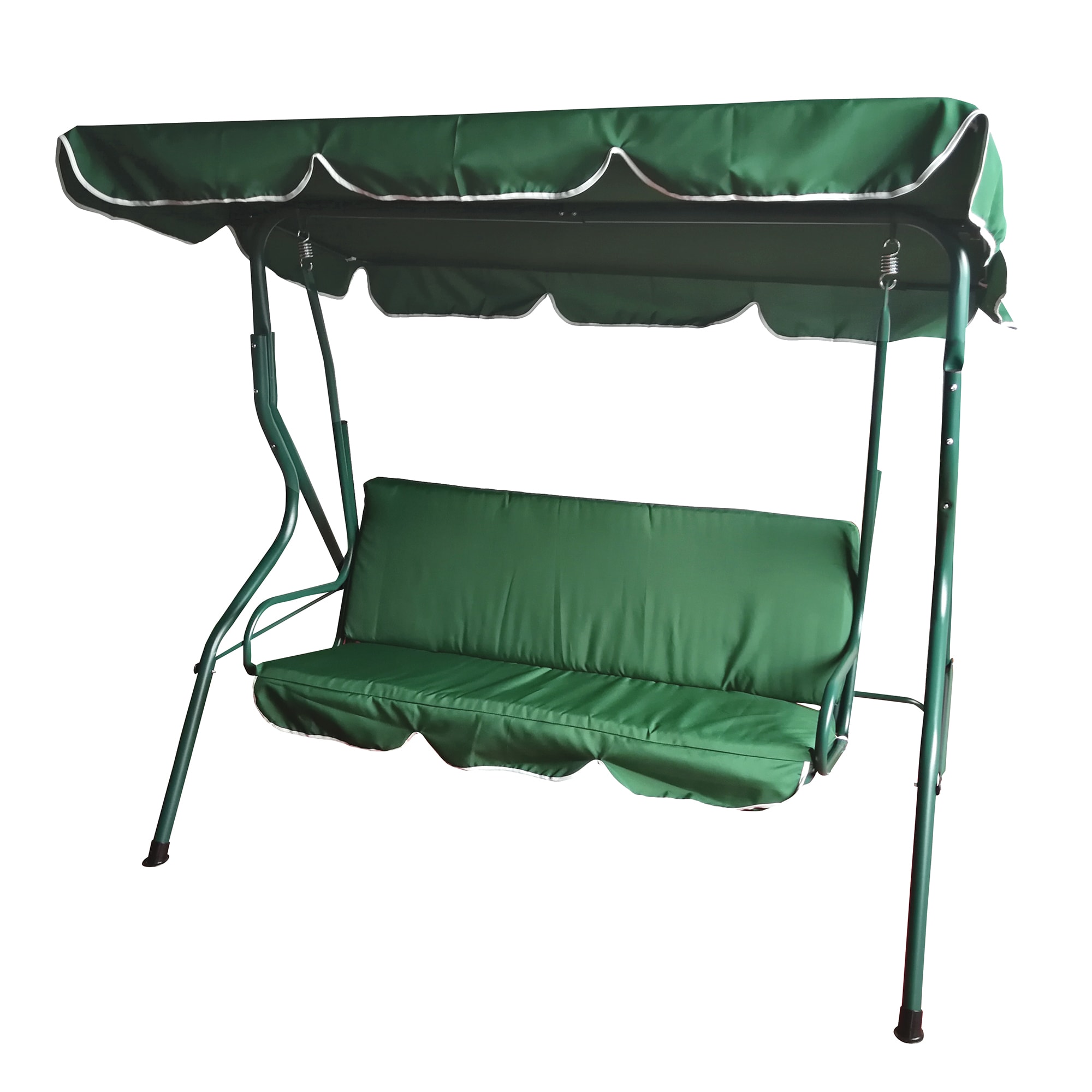 3-person Green Steel Outdoor Swing Polyester | - Northlight 34808757
