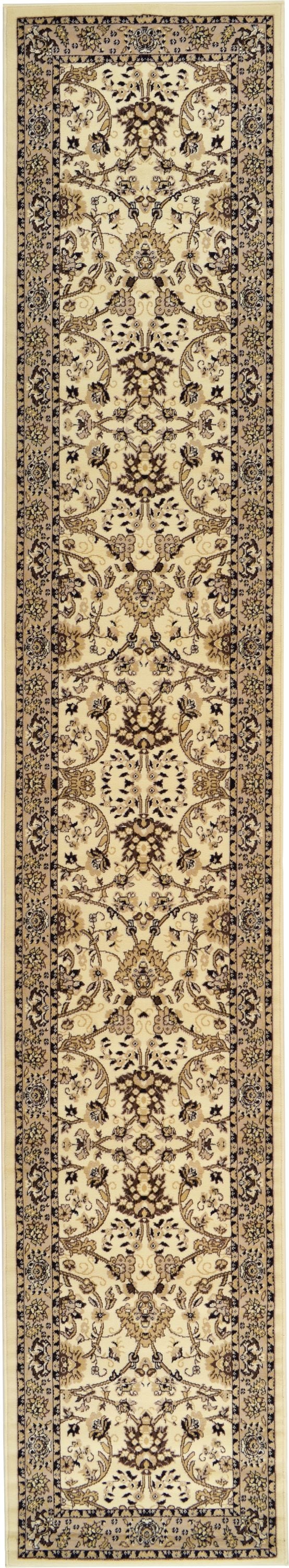 Unique Loom 3119301 Washington Sialk Hill 2 x 16 (ft) Loomed Polypropylene Ivory/Tan Rectangular Indoor Floral/Botanical Runner rug