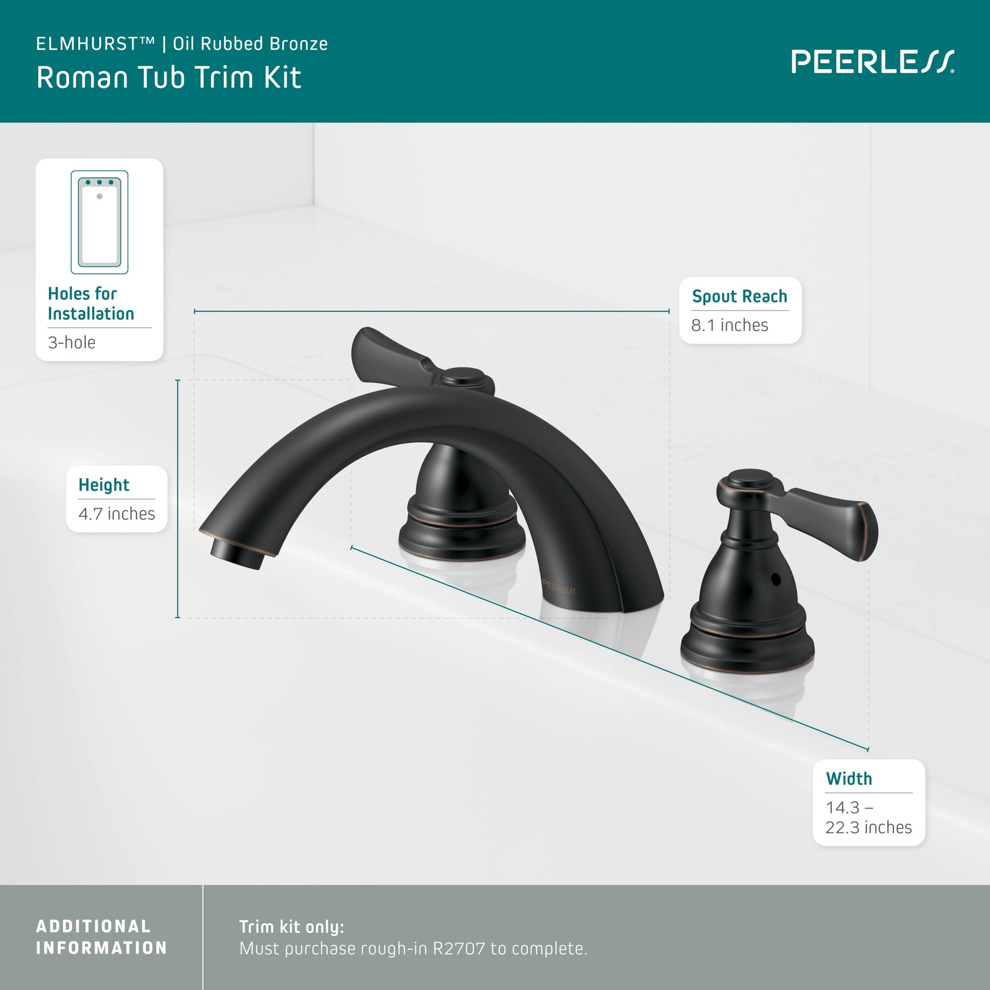 Peerless PTT4365-OB Roman-Tub-Faucets - View #3