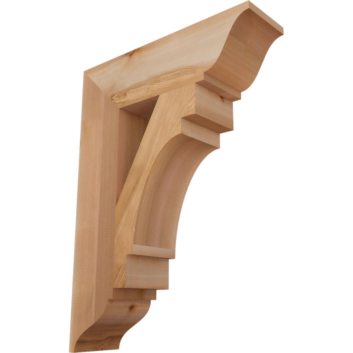 Ekena Millwork BKT06X22X30MRC01SWR Merced traditional smooth 5-1/2-in x 22-in x 30-in Western red cedar Brown Wood Standard bracket