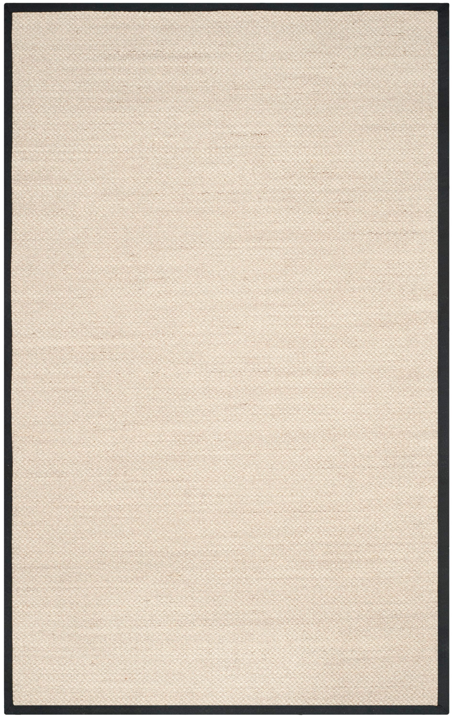 Safavieh NF143A-5 Natural Fiber Pines 5 x 8 (ft) Loomed Sisal Marble/Black Rectangular Indoor Solid Coastal Area rug