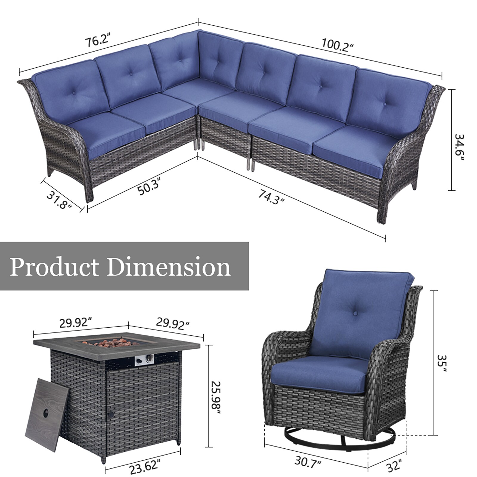 Rilyson FS024055057059099-1 Patio-Conversation-Sets - View #4