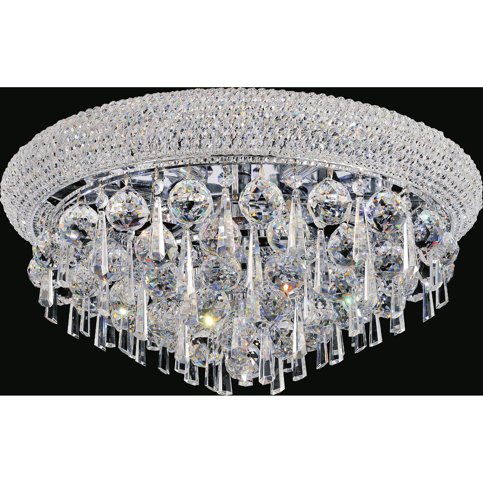 CWI Lighting 8040C20C Kingdom 7-Light 20-in Chrome Flush Mount Light