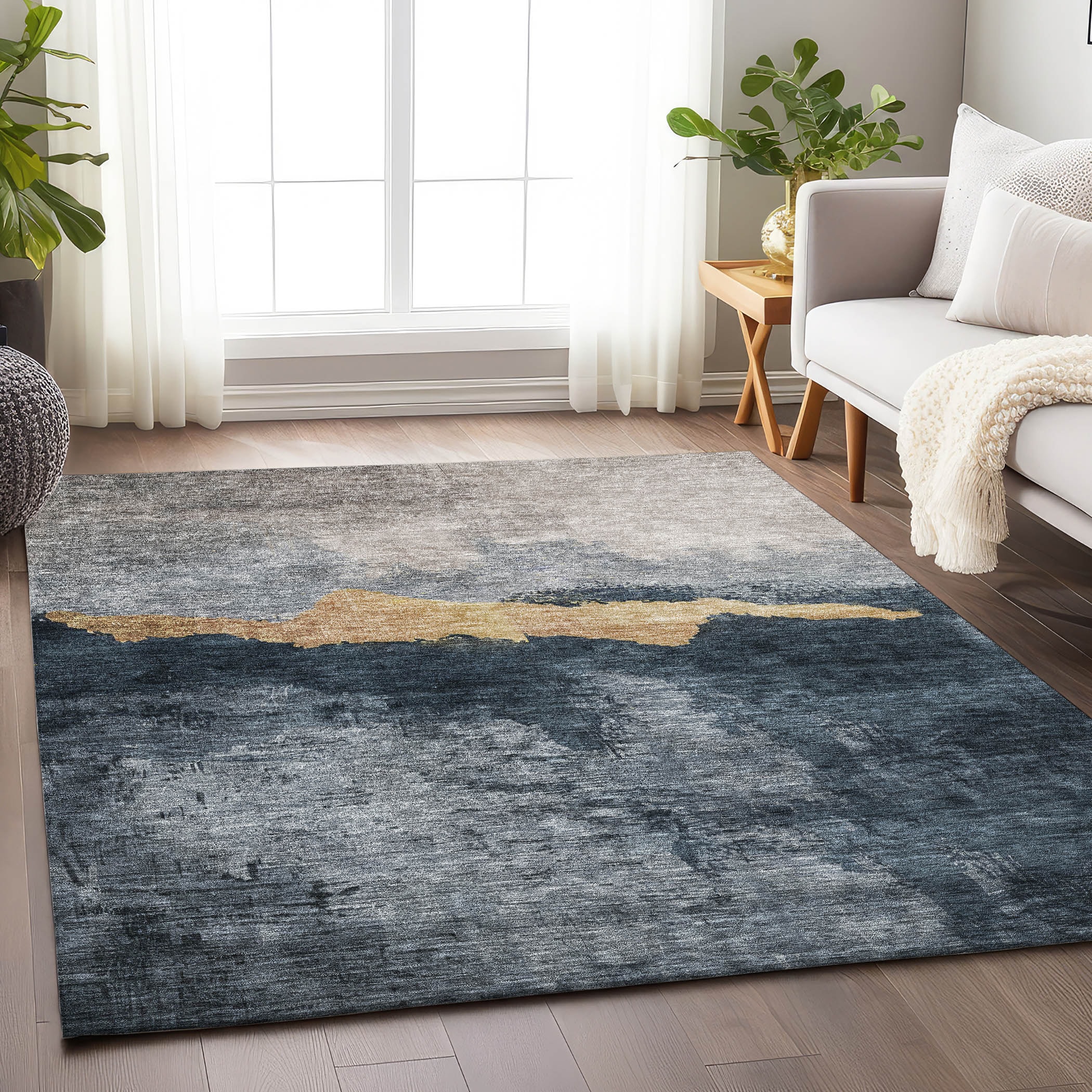 Addison Rugs ACN1069BU10X14 Chantille ACN1069BU 10 x 14 (ft) Polyester Blue Rectangular Indoor/Outdoor Geometric Machine washable Area rug