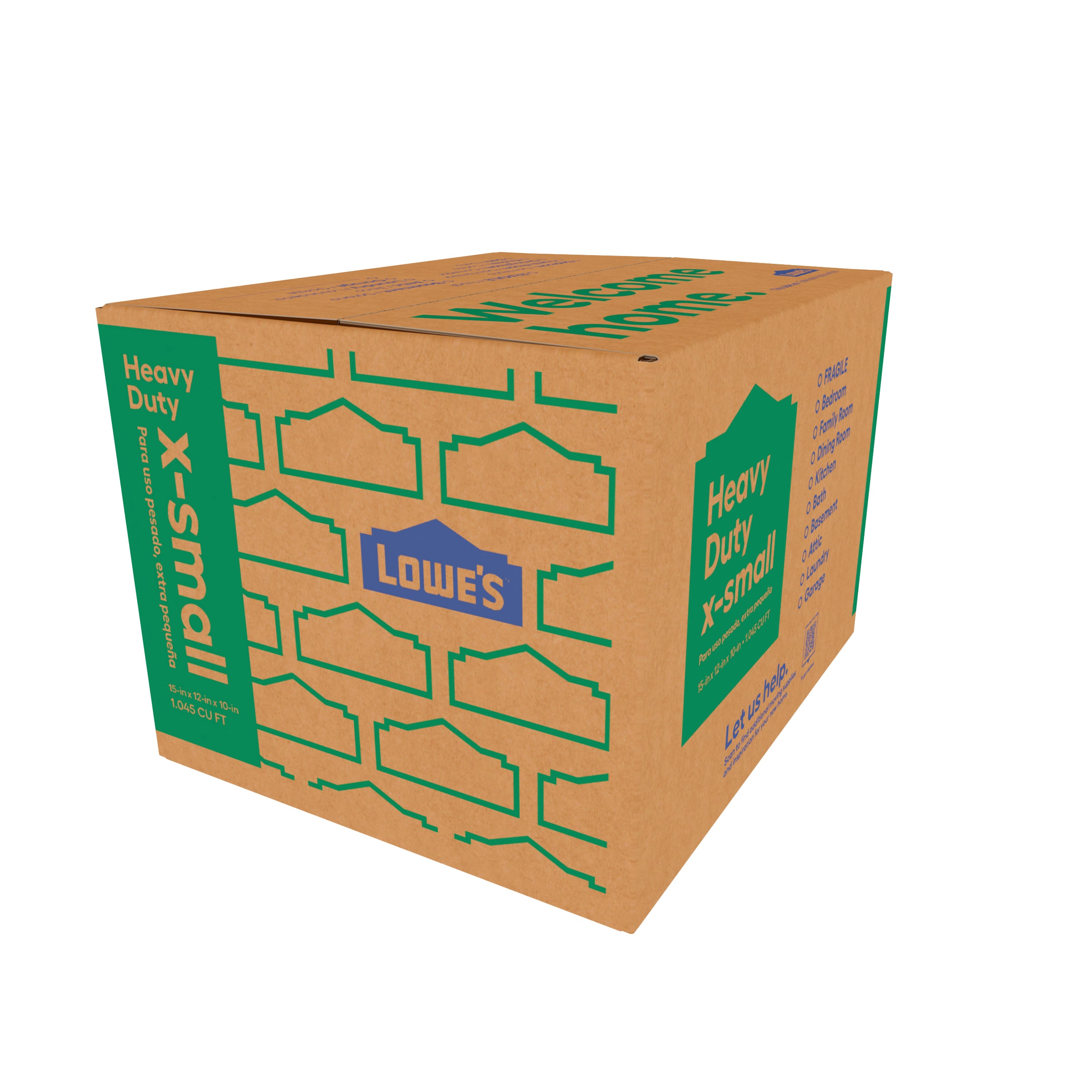 Lowe's 15-in W x 10-in H x 12-in D X-small Heavy Duty Cardboard Moving Box #3713510