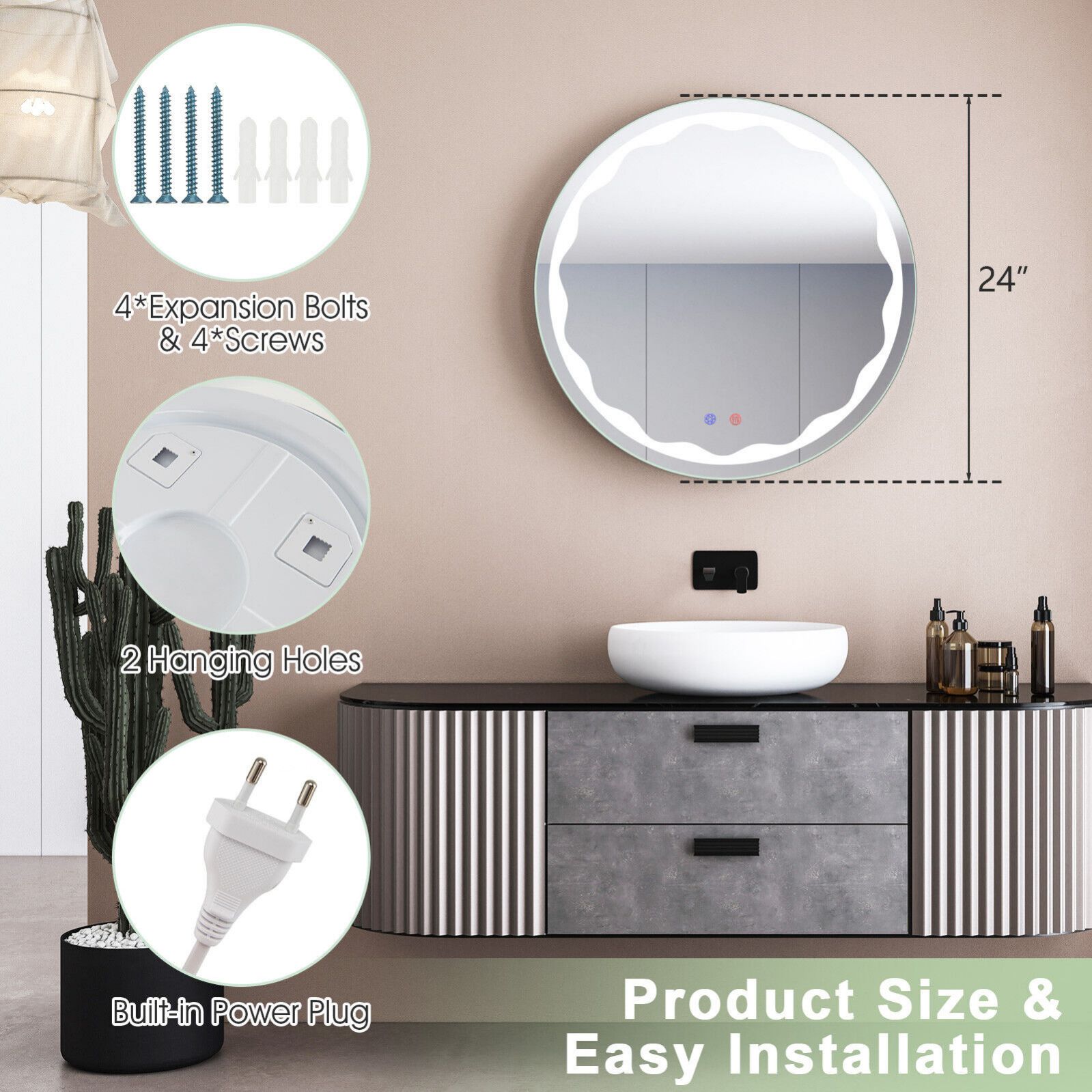 WELLFOR BTS-7818CA Framed-Bath-Mirrors - View #3