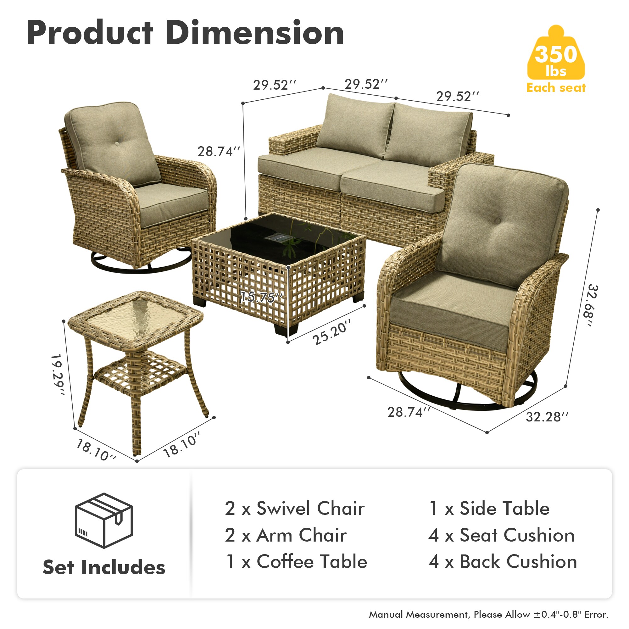 Ovios TS206YV Patio-Conversation-Sets - View #8