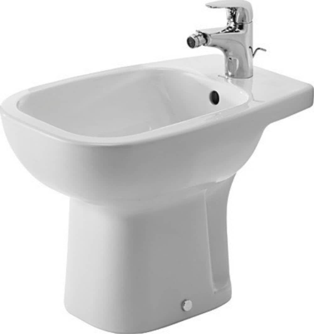 Duravit 22381000002 D-Code Floor Mounted Elongated Bidet Freestanding Bidet with Concealed Trapway and Overflow Included
