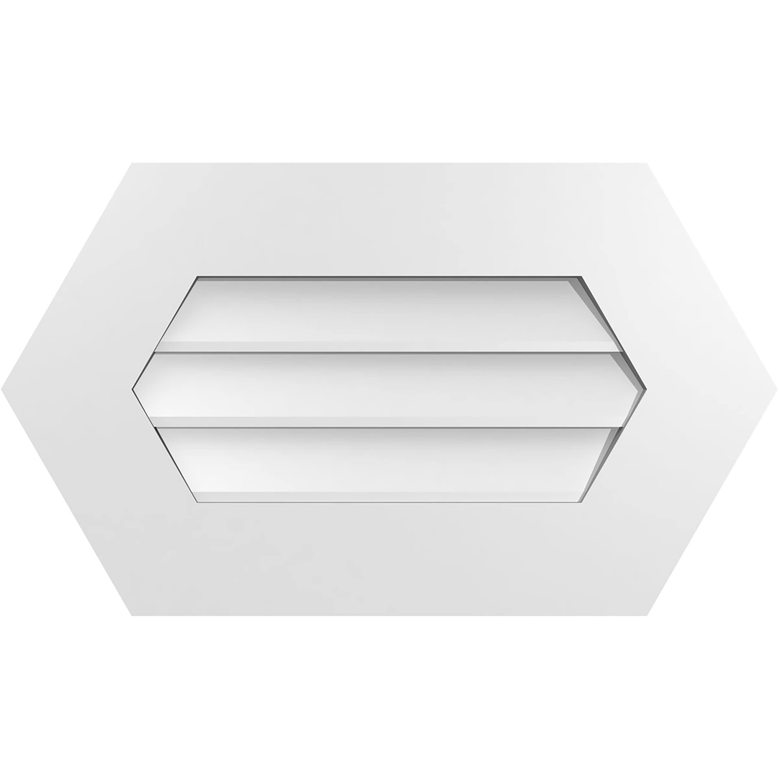 Ekena Millwork GVPHP24X1401SN 24-Inches x 14-Inches Off-white Peaked PVC Gable Louver Vent