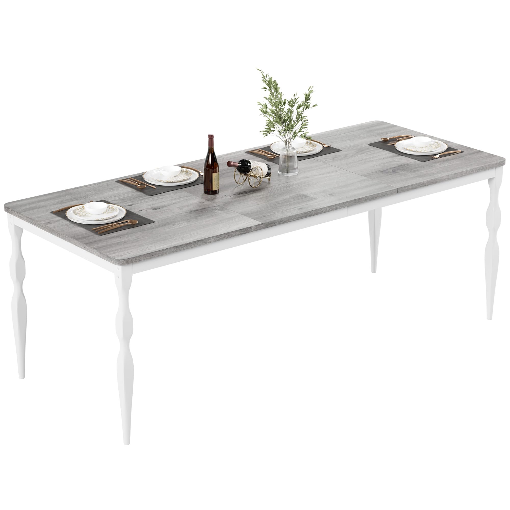 GarveeLife 71inch Rustic Farmhouse Dining Table for 6 Rectangular ...