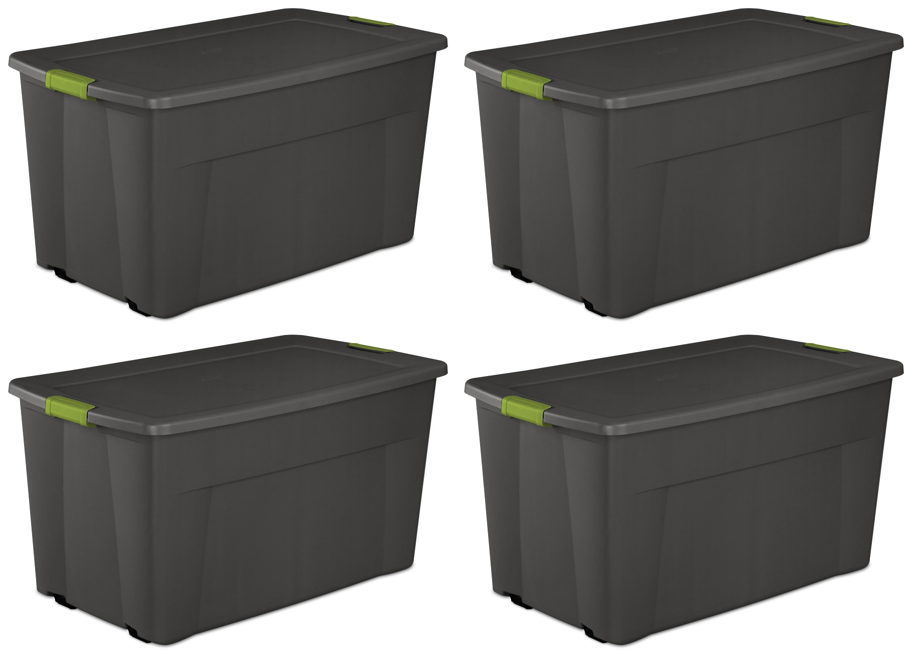 45 gal. Latch and Stack Tote with Wheels in Black with Red Lid Husky #206201 #1005255712