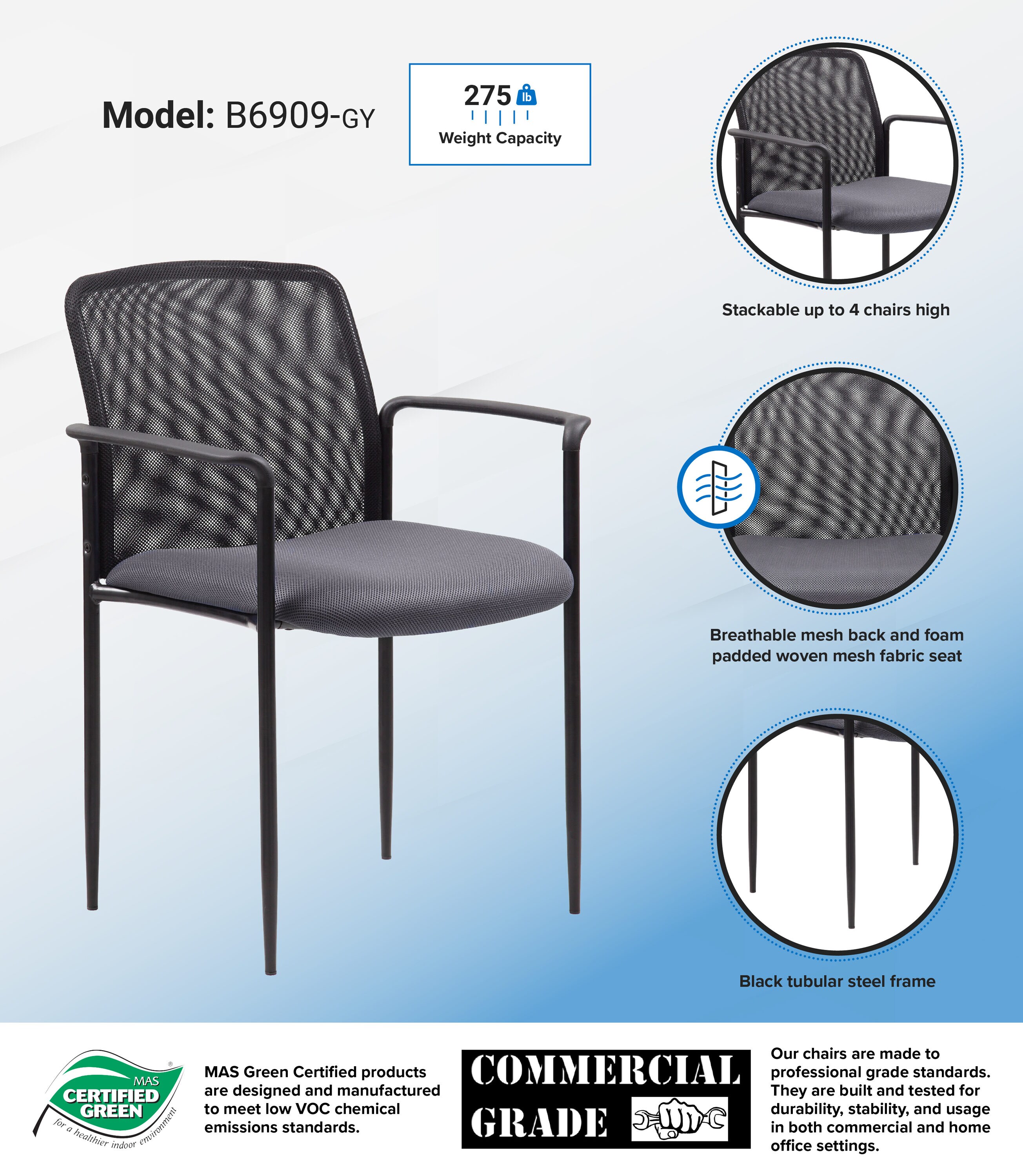 Boss Office Products B6909-GY Office-Chairs - View #7