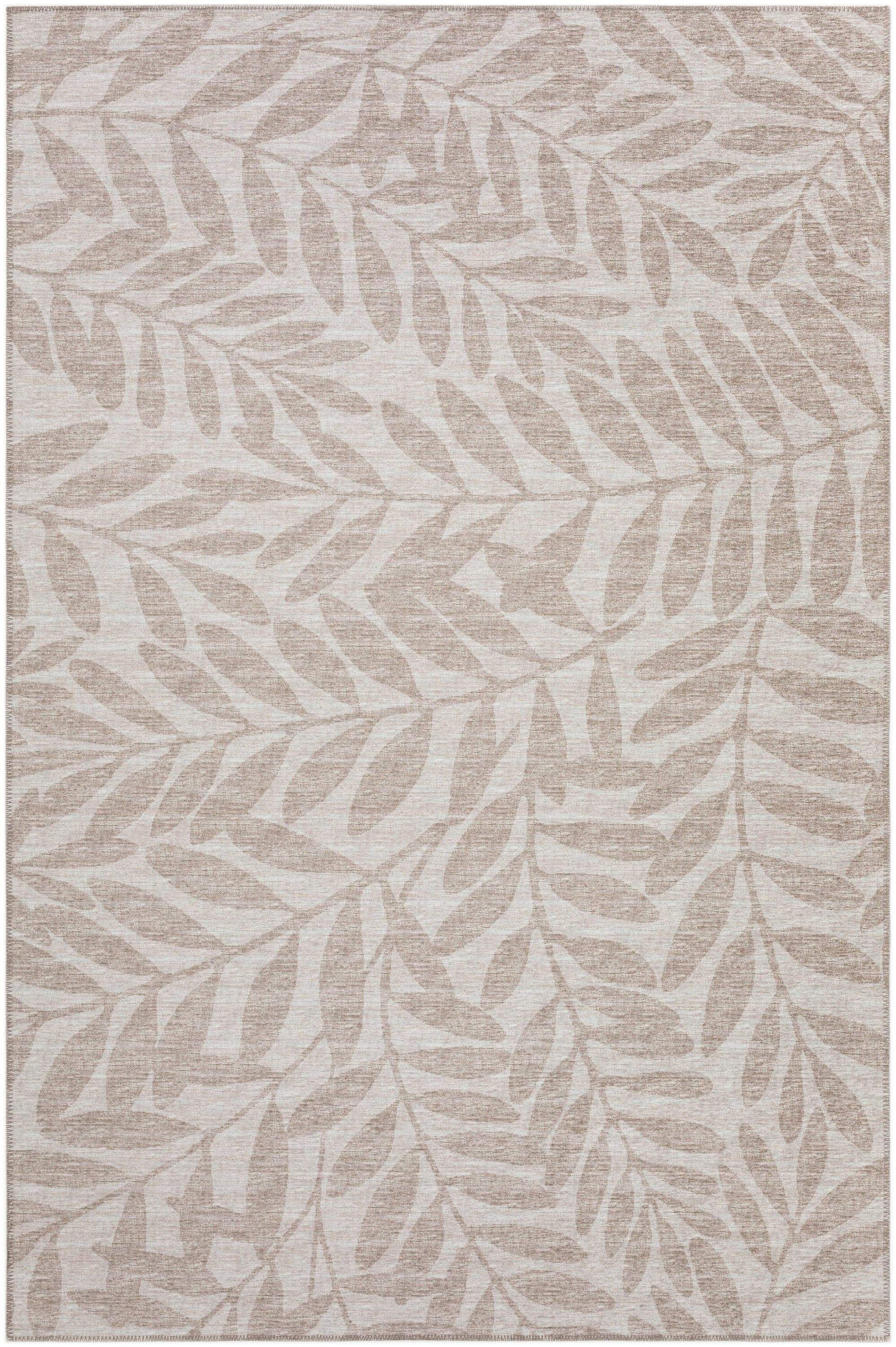Addison Rugs AYU35TA3X5 Yuma 3 x 5 (ft) Chenille Taupe Rectangular Indoor/Outdoor Floral/Botanical Tropical Machine washable Area rug