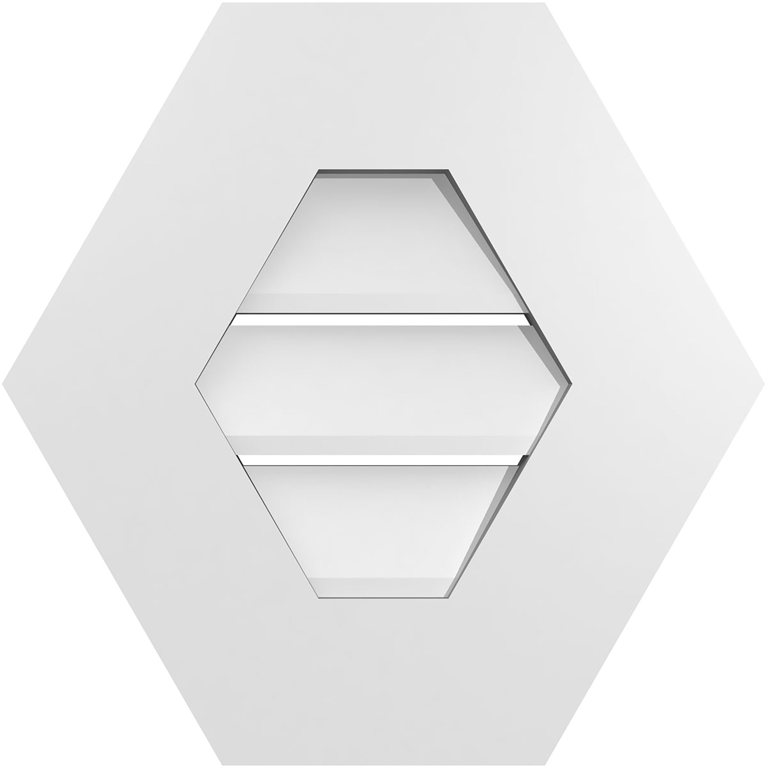 Ekena Millwork GVPHP16X1601SF 16-Inches x 16-Inches Off-white Peaked PVC Gable Louver Vent
