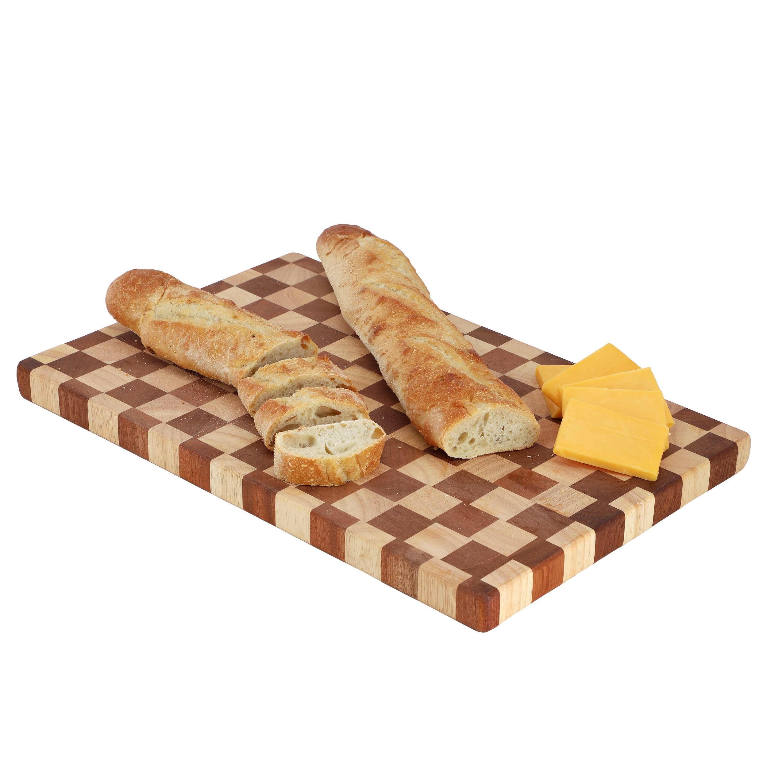 MegaChef  16x10 Checkerboard Acacia Wood and Rubber Wood Serving and Cutting Board Butcher Block
