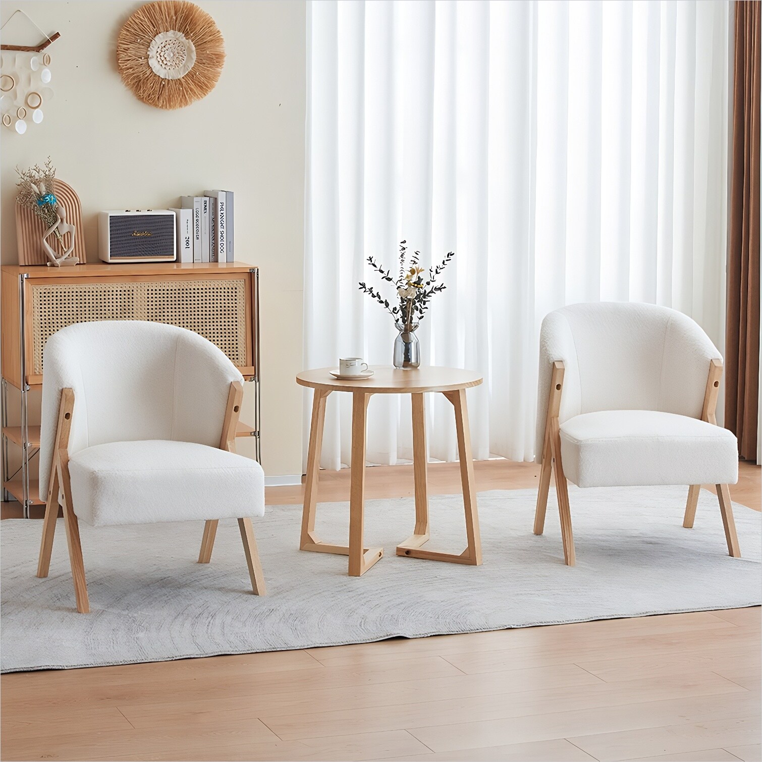 Naturefalls 24-Inch Round End Table with V-Shaped Legs Mid-Century ...