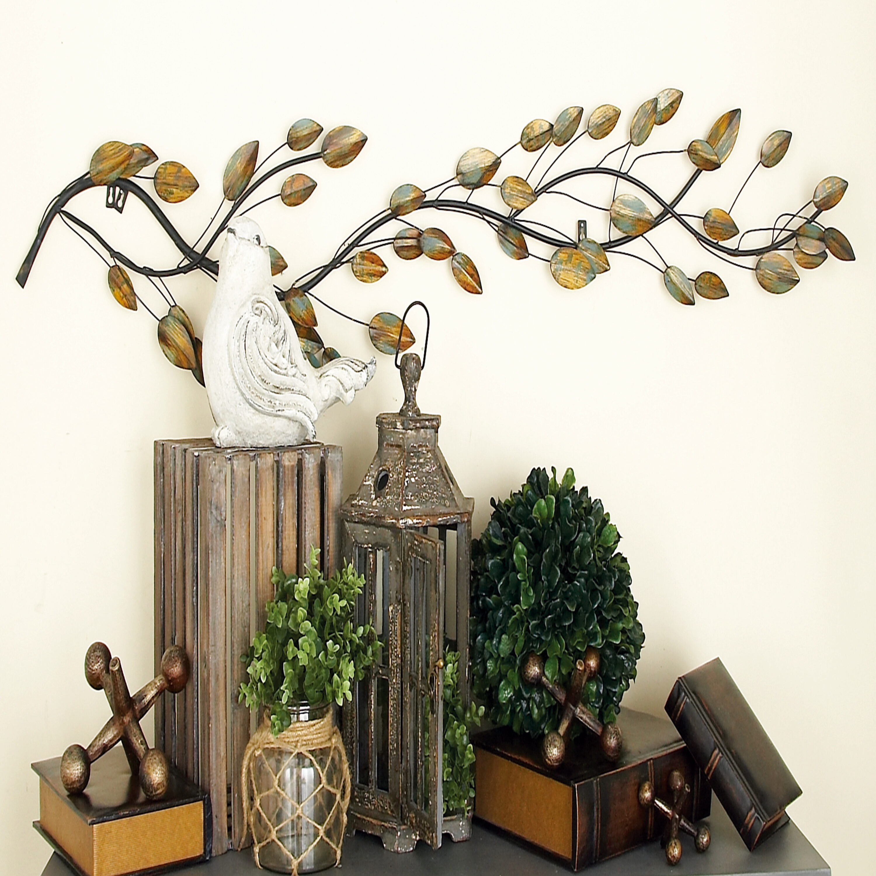 Grayson Lane 63372 11-in W x 61-in H Metal Leaf Floral Wall sculpture