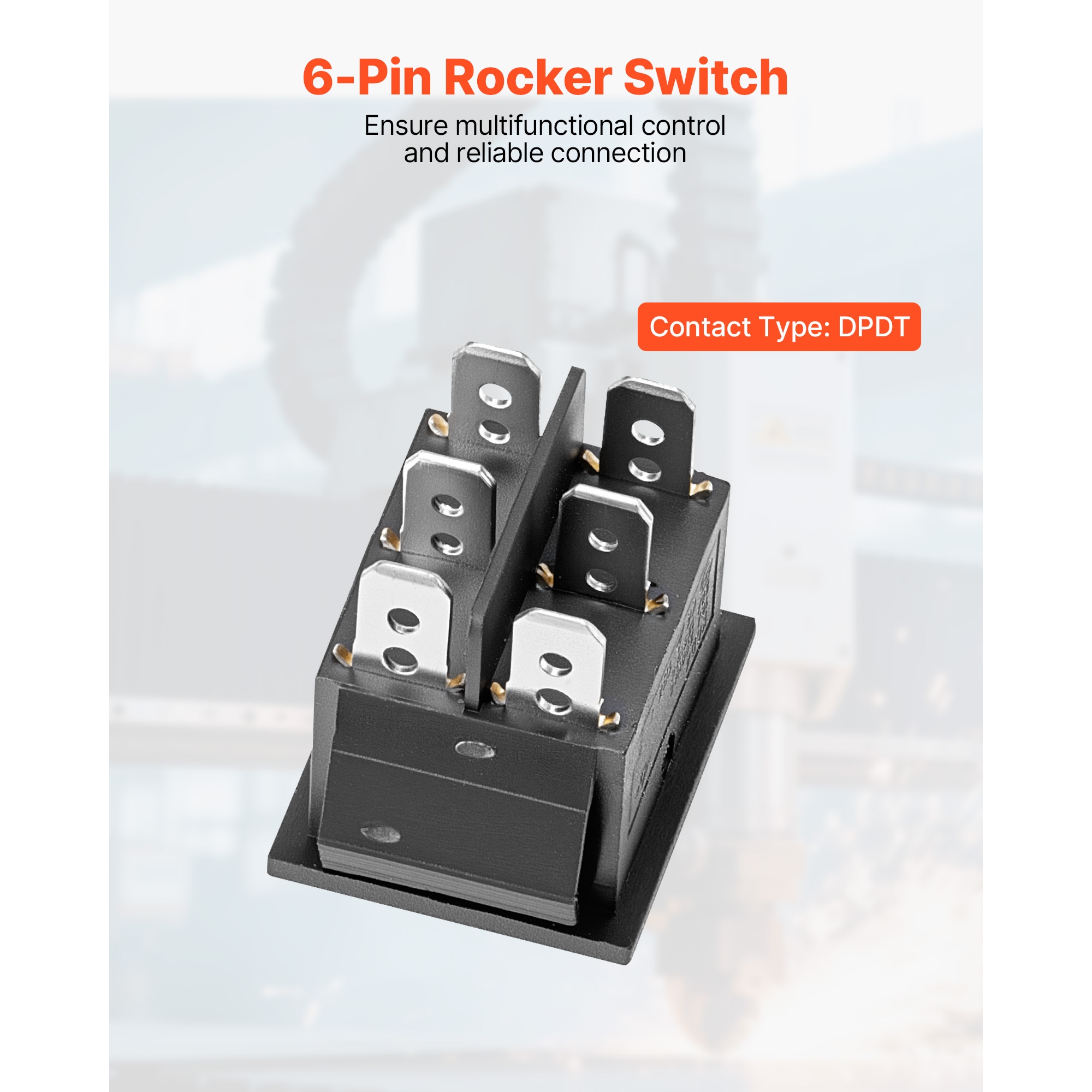 **「MU」** VEVOR Rocker Switch 6 Pin Momentary DPDT Rocker Switch 3-Position