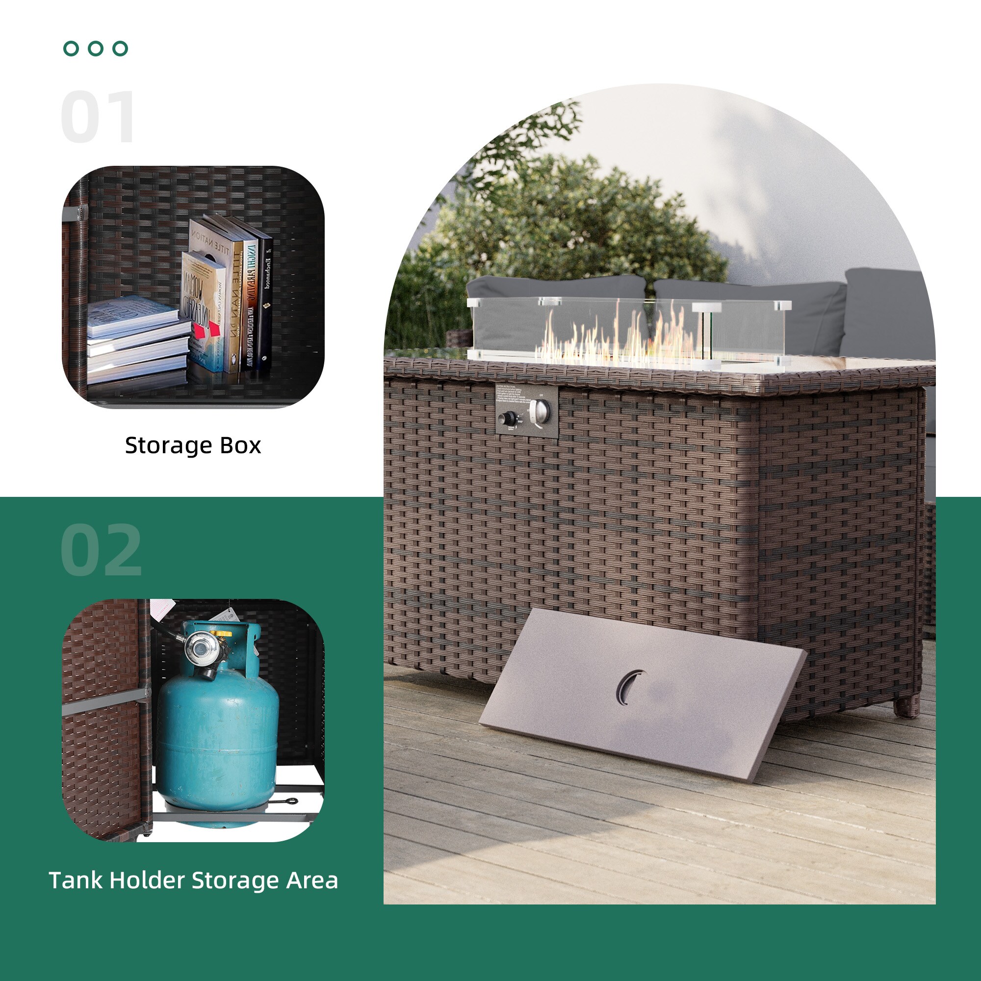 UPHA TBBR-ABC43Y11-DGAY Patio-Conversation-Sets - View #8