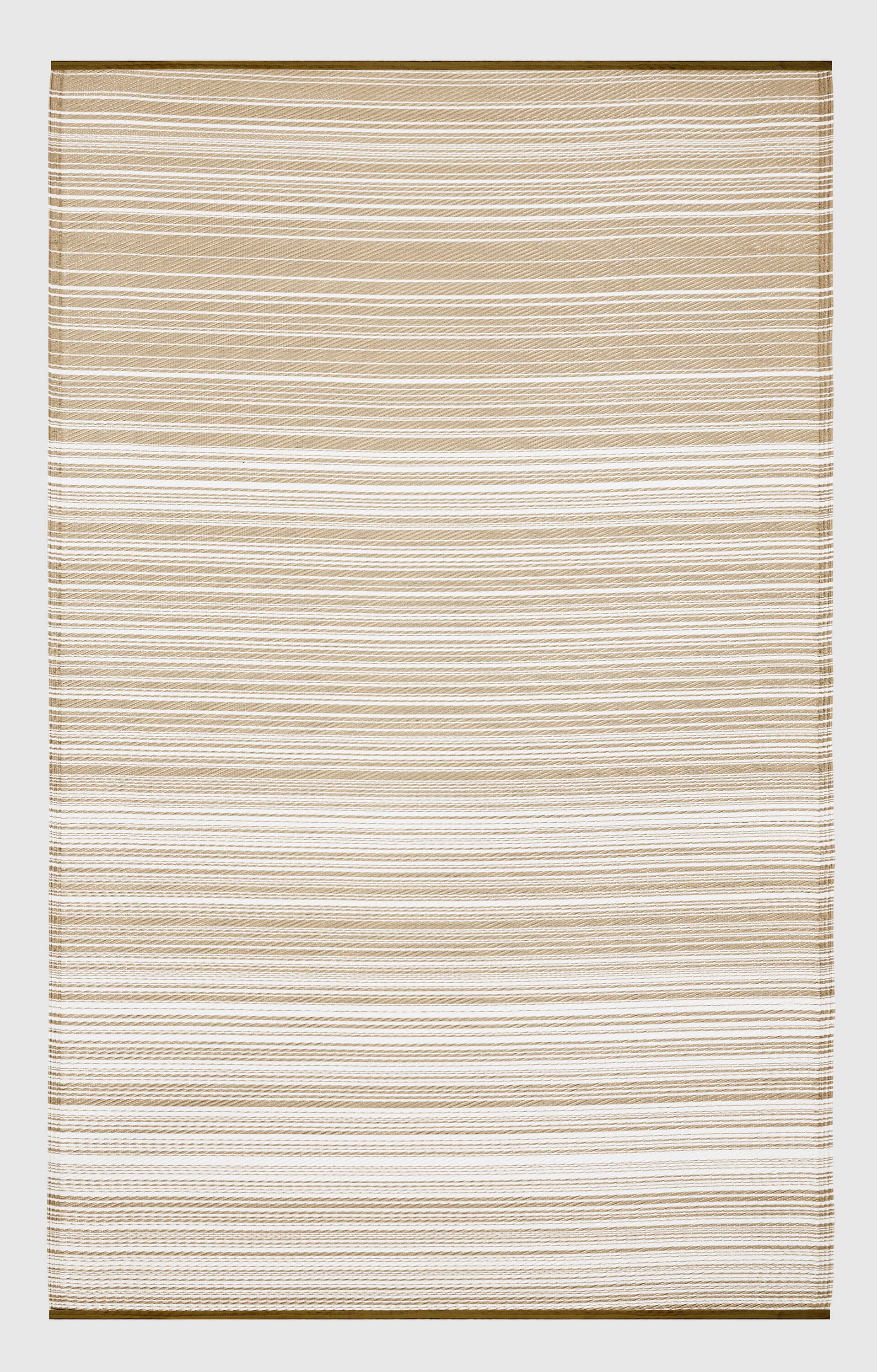 FH Home 657814893436 5 x 8 (ft) Flatweave Polypropylene Havana Stripe - Beige Rectangular Indoor/Outdoor Stripe Mid-Century Modern Area rug