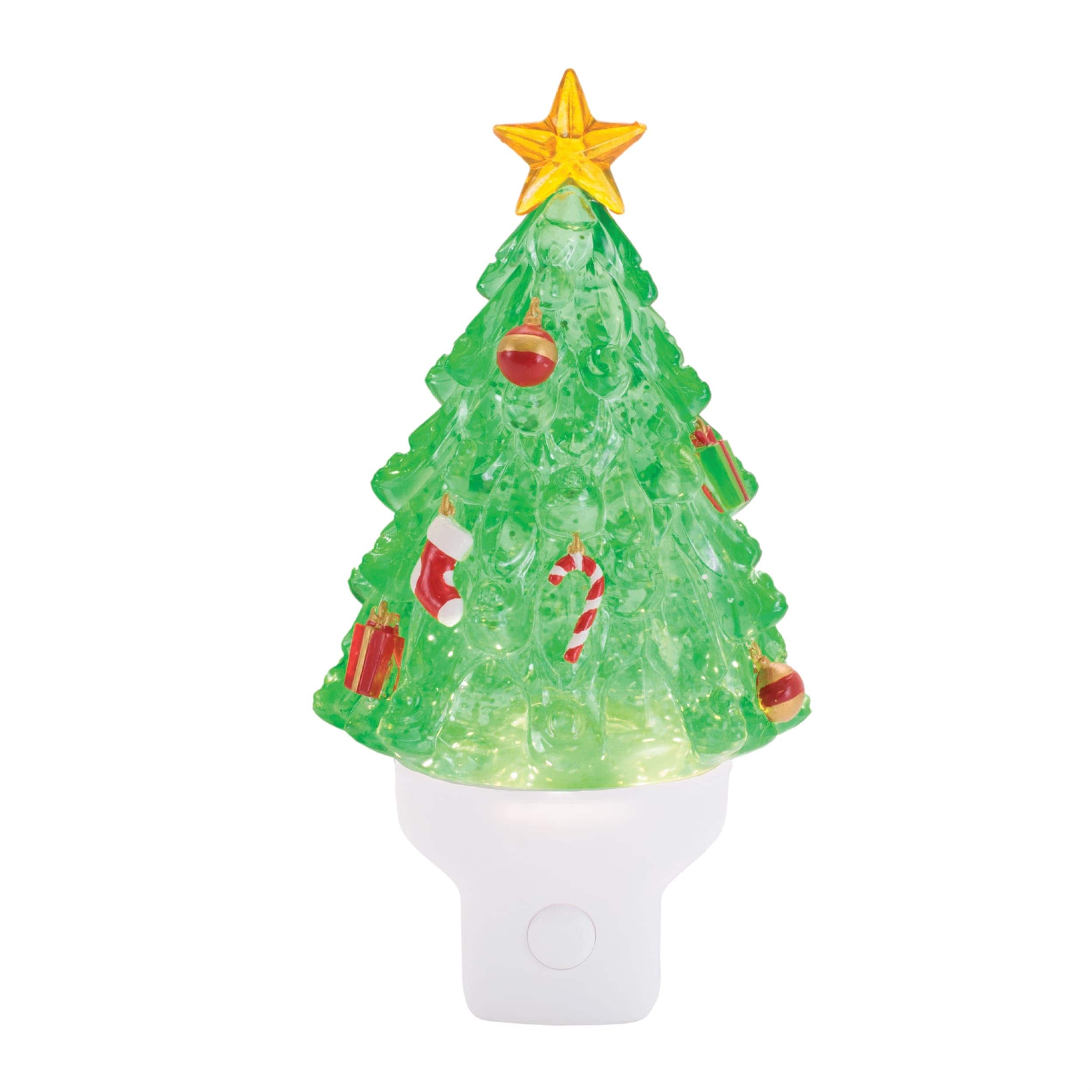 Melrose International Christmas Tree Snow Globe Night Light 7 IN H