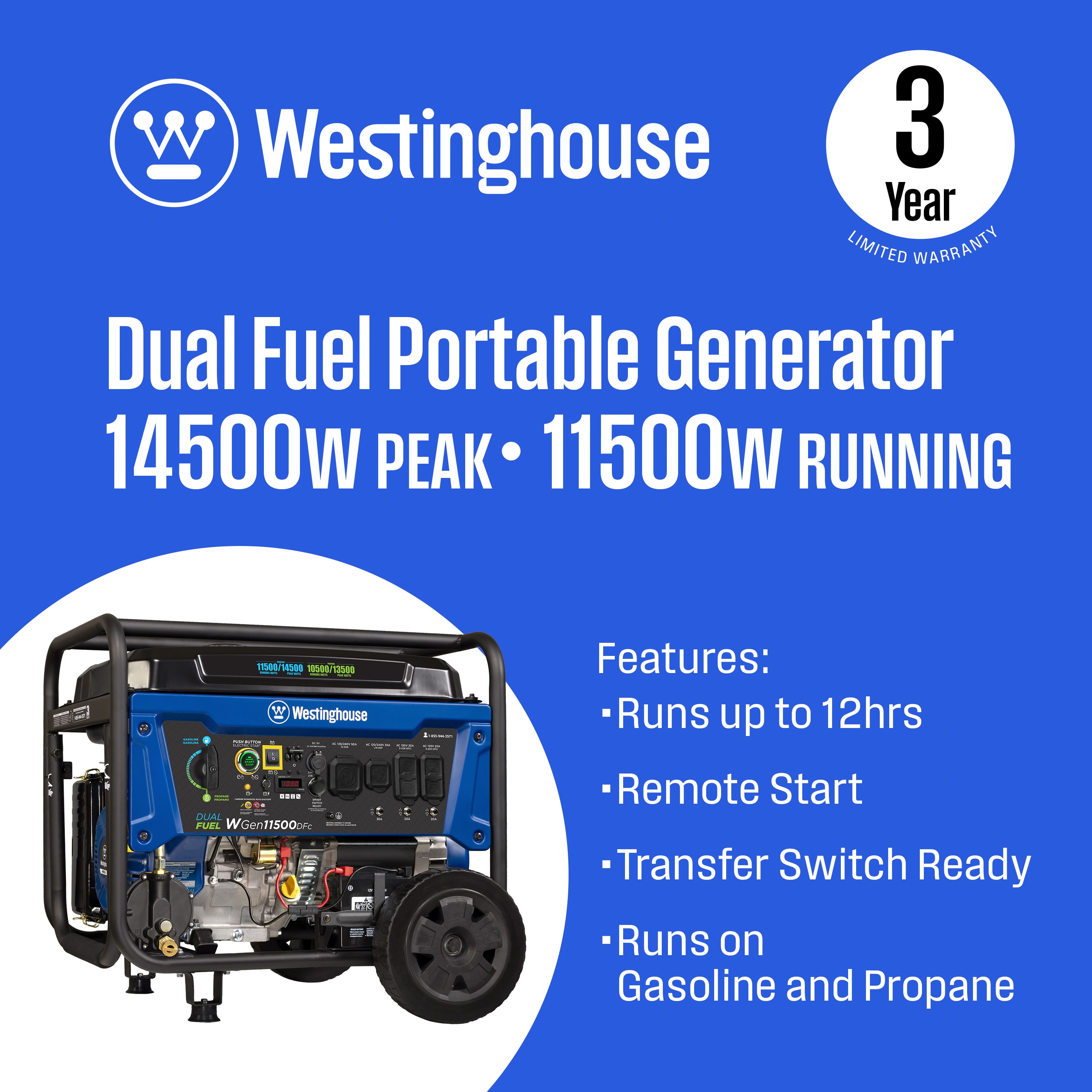 Westinghouse WGEN11500DFC Portable-Generators - View #2