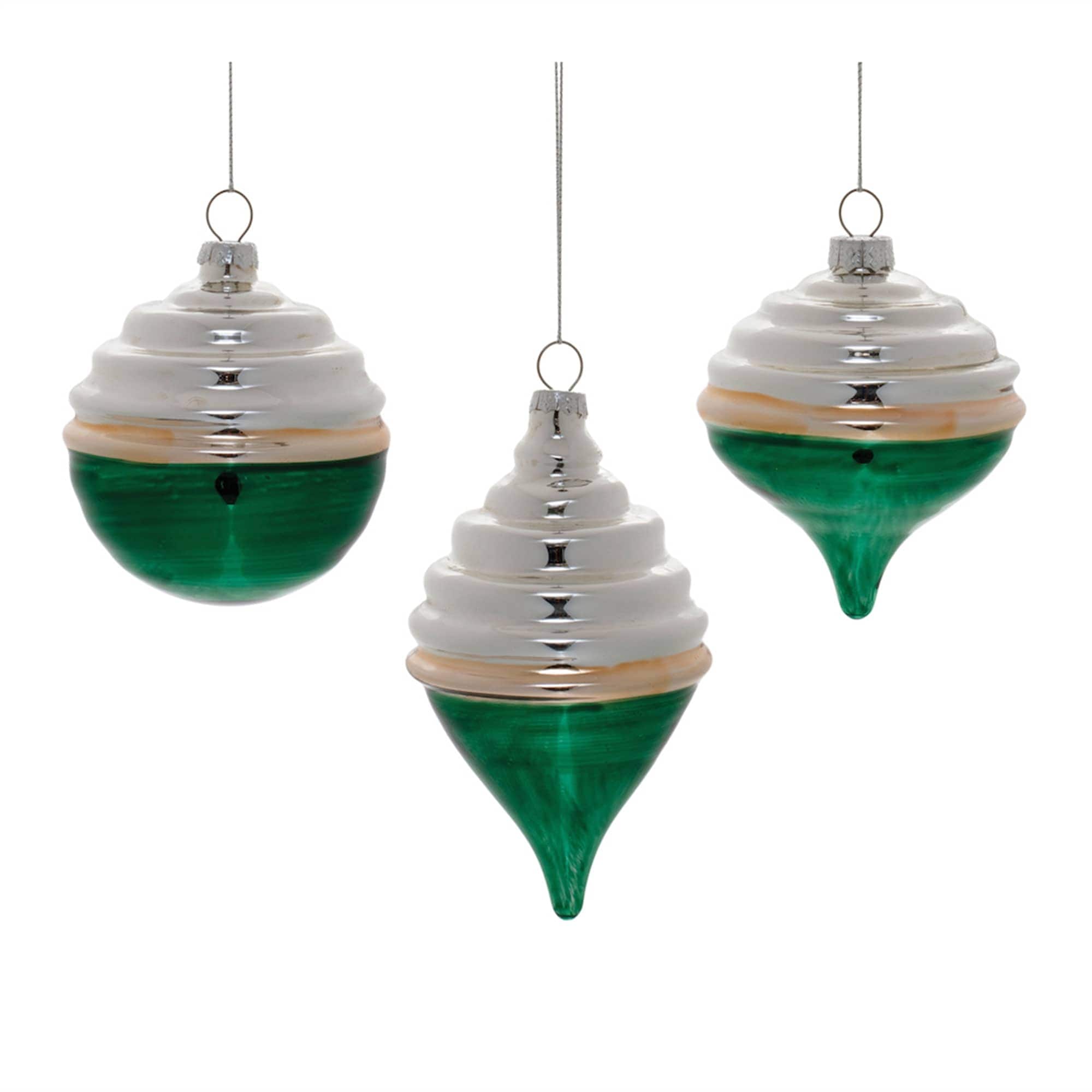 Melrose International 91030DS Ornament (3 Asst) 3D 4H 6H Glass