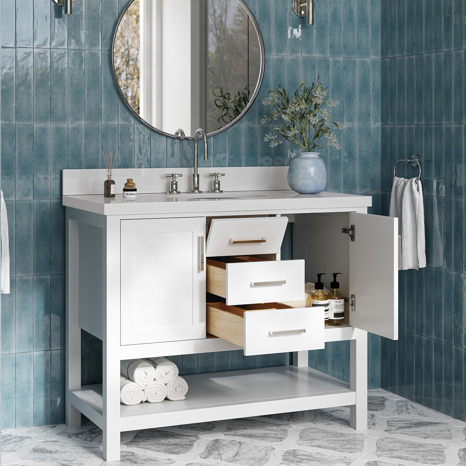 ARIEL R043SWQOVOWHT Bath-Vanity-Combo - View #3