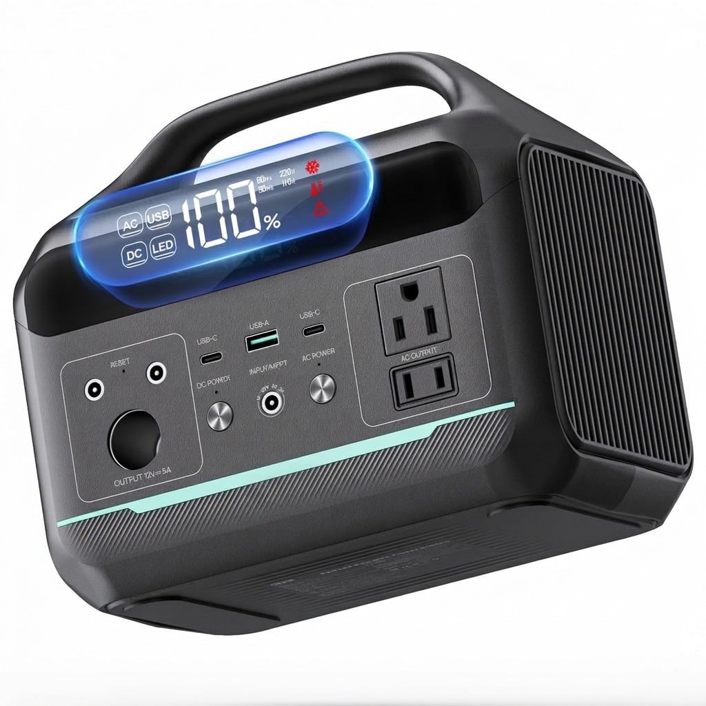 Misopily Portable Power Station 300W with AC Outlet Fast Charging 8 Ports Mini Generator for Camping Travel Home Emergency LED Flashlight #LMS0603M056