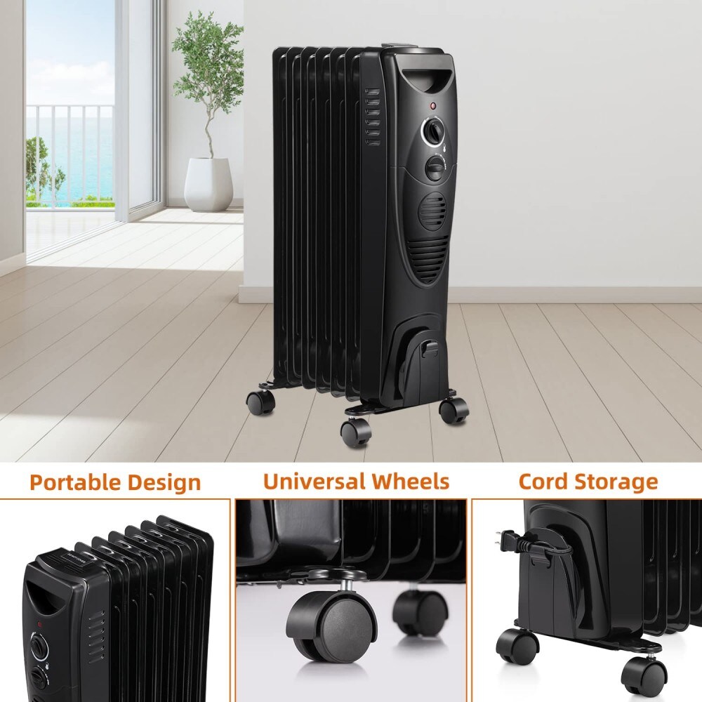 R.W.FLAME 3615-BLACK Portable-Electric-Heat - View #8