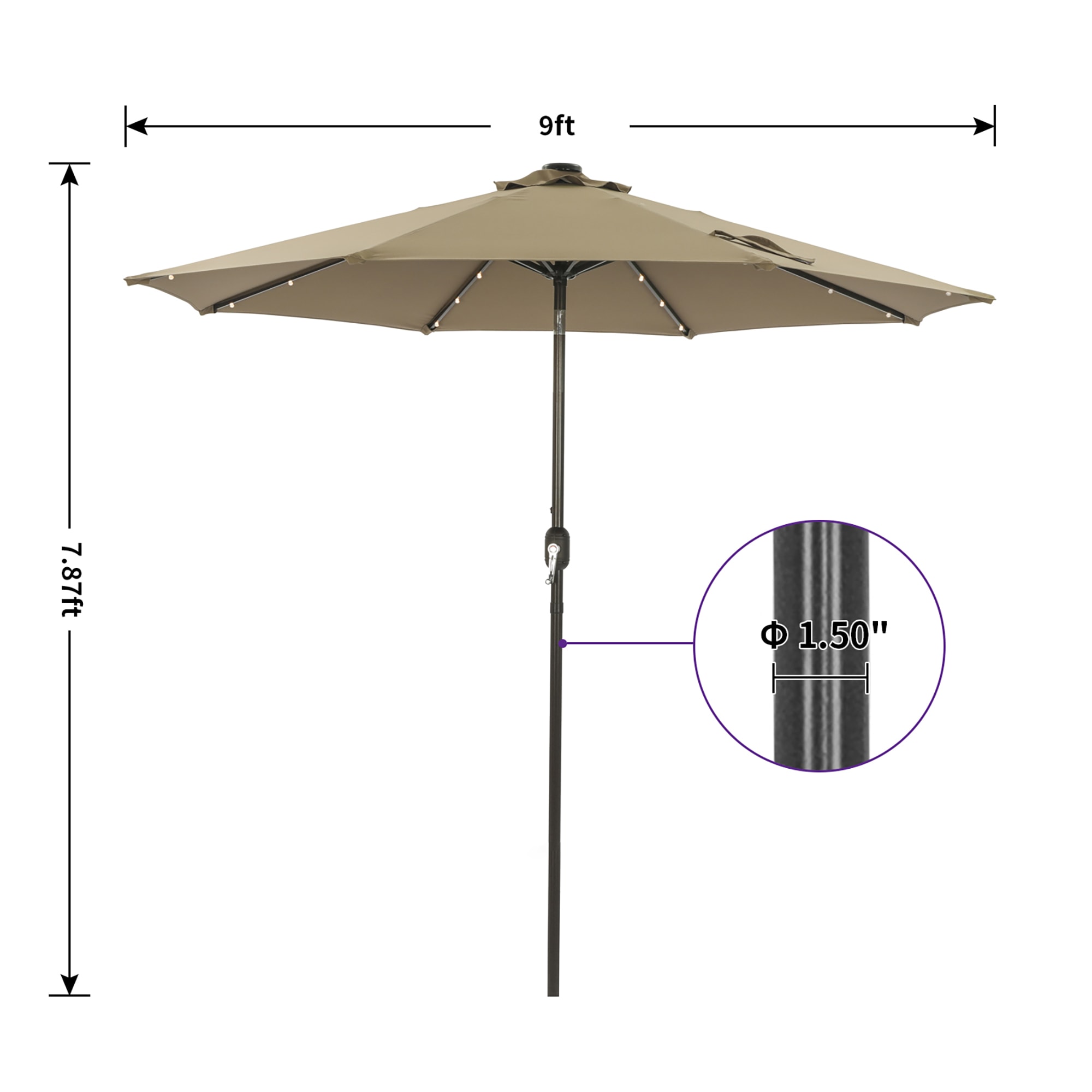 CASAINC WF-SM-LED270TP Umbrellas-2 - View #6