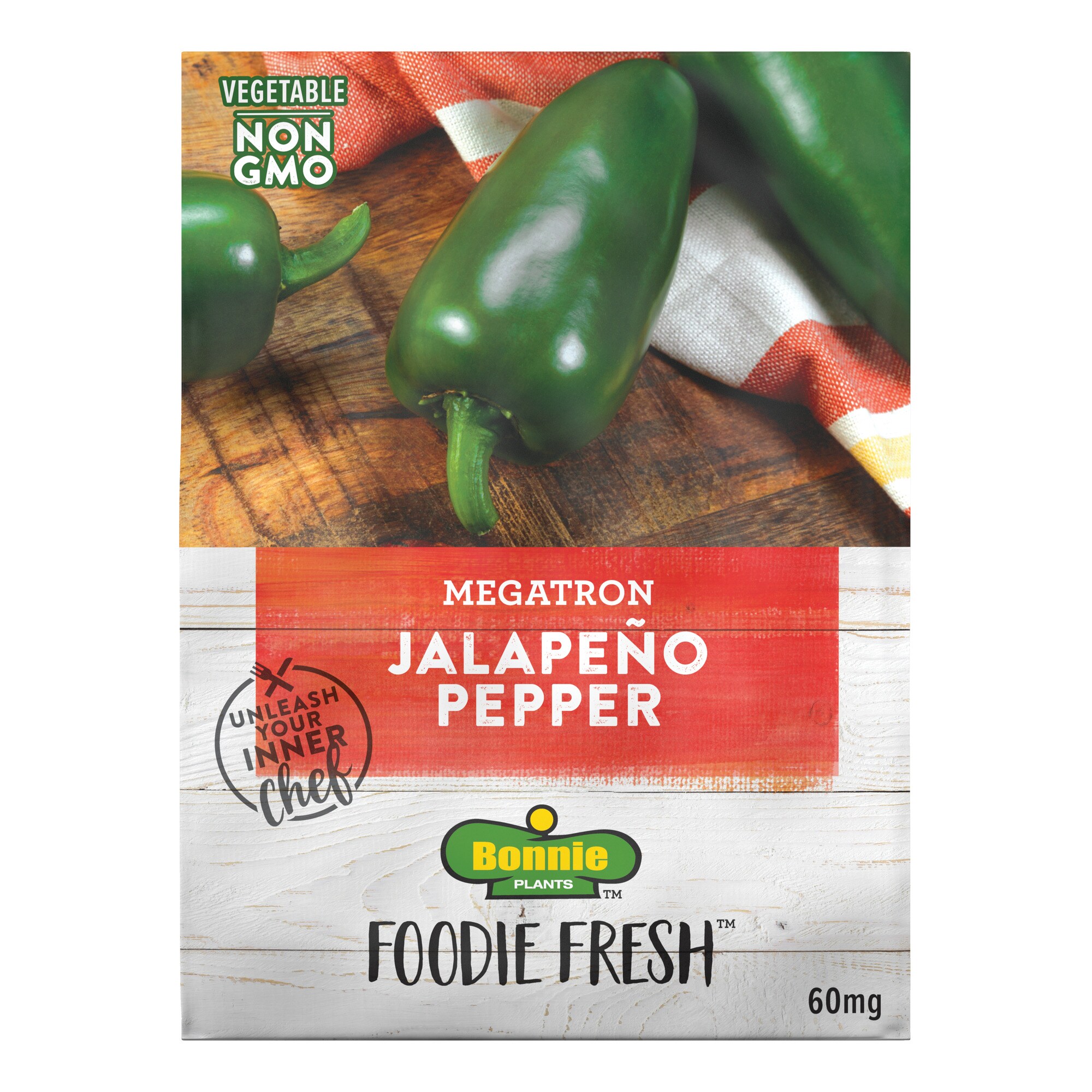 Bonnie Plants 205132 Foodie Fresh 60 Milli-Gram Jalapeño Pepper (Seed Packet)