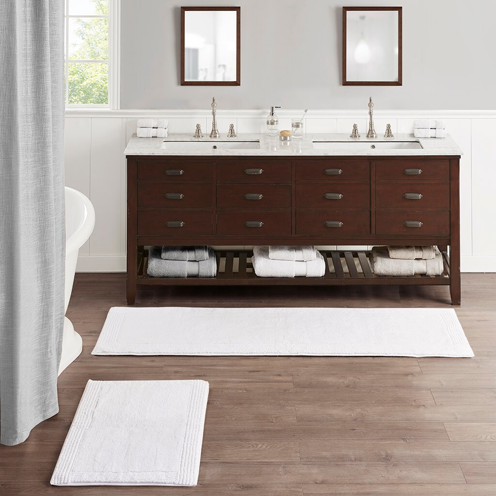 ToolCat NGG39-18-MT 21-Inches x 34-Inches White Cotton Bath rug