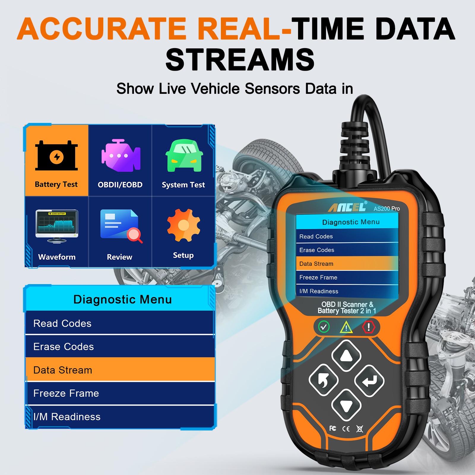 ANCEL AS200 PRO Auto-Diagnostic-Testing-Tools - View #3