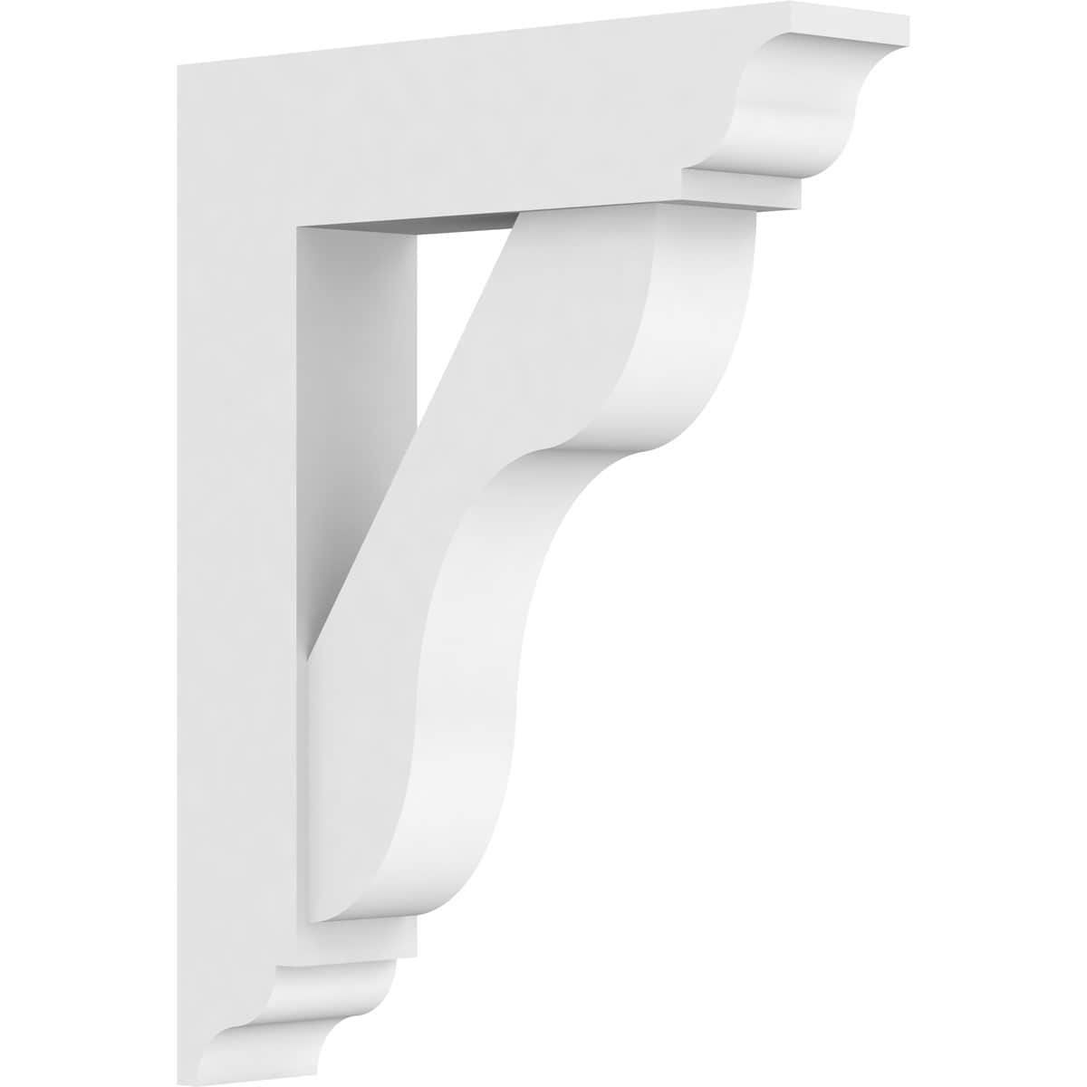Ekena Millwork BKTP03X14X18CAR01 Standard Carmel 3-in x 14-in x 18-in White PVC Standard bracket